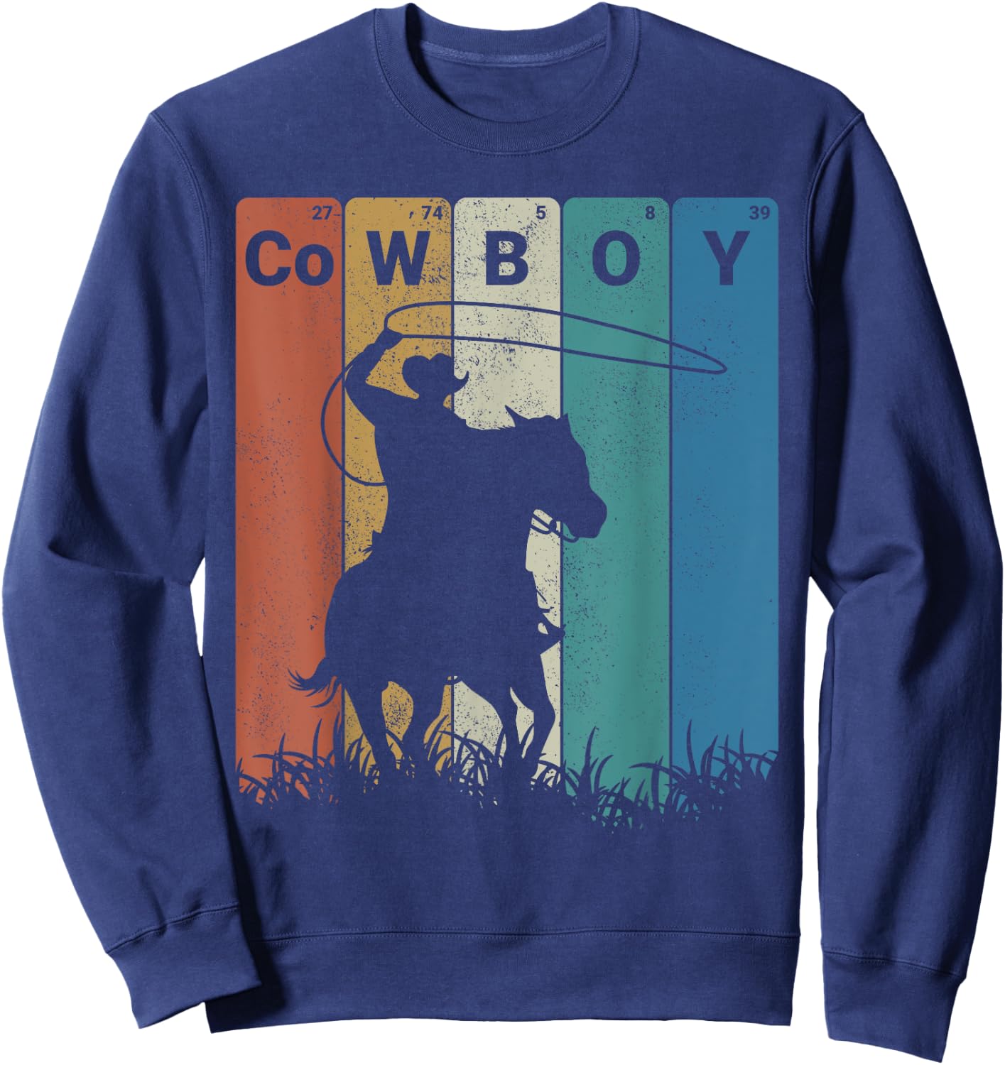 Cowboy Periodic Table Elements Western Rodeo Sweatshirt - Sweatshirt | Navy