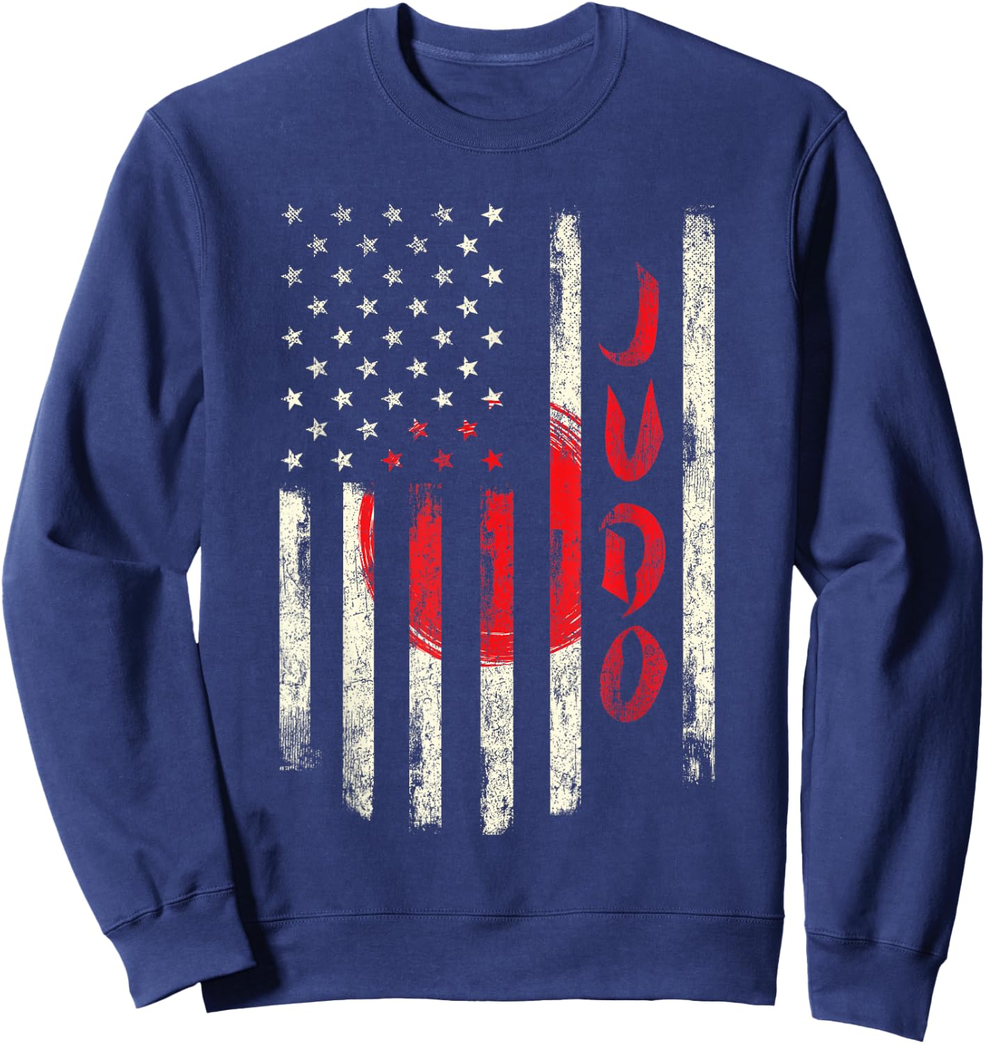 Judo - USA American Japan Flag Judoka Japanese Martial Arts Sweatshirt - Sweatshirt | Navy