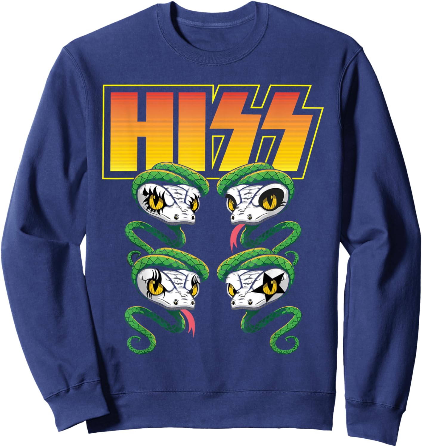 Hiss - Rock And Roll Music Snake Reptile Lover Herpetologist Sweatshirt - Sweatshirt | Navy