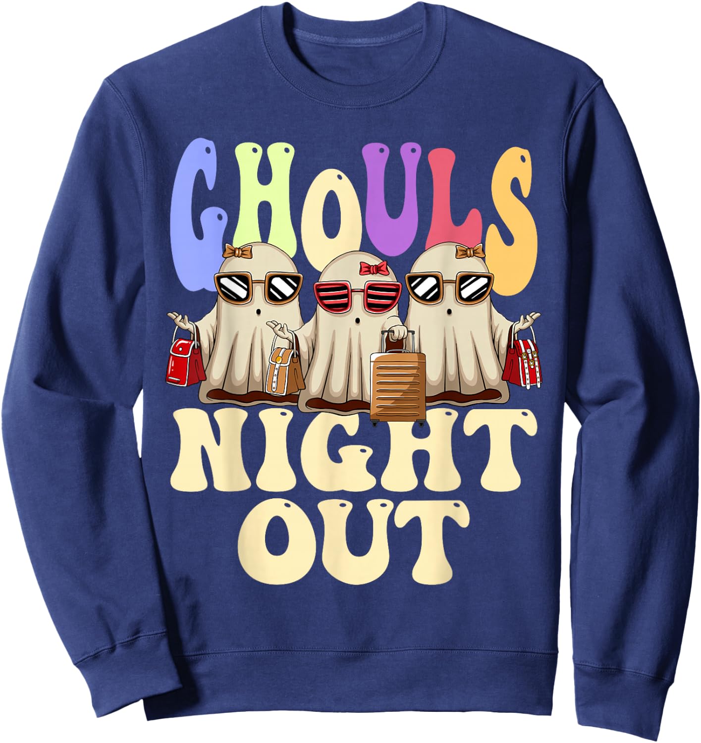 Ghouls Night Out Halloween Party Ghost Sweatshirt - Sweatshirt | Navy