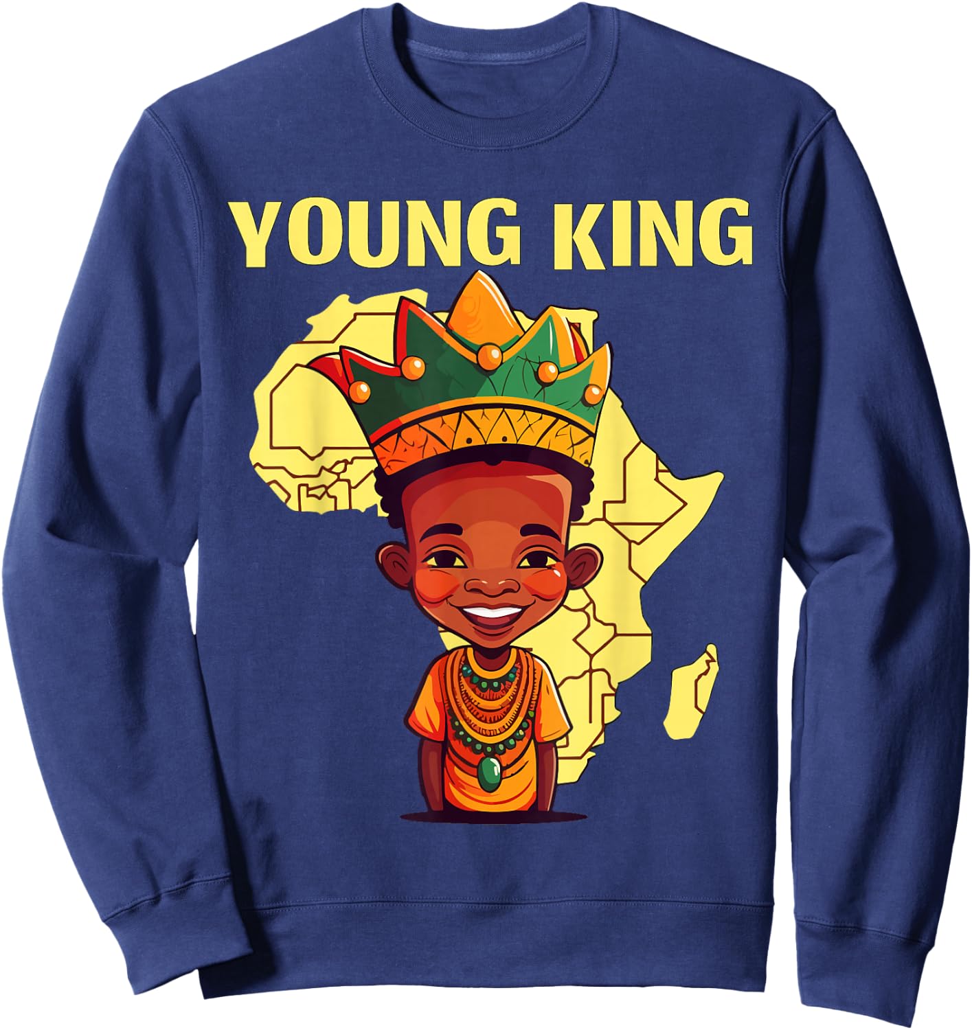 Cool African Kente Art Men Boys Kids African American Print Sweatshirt - Sweatshirt | Navy