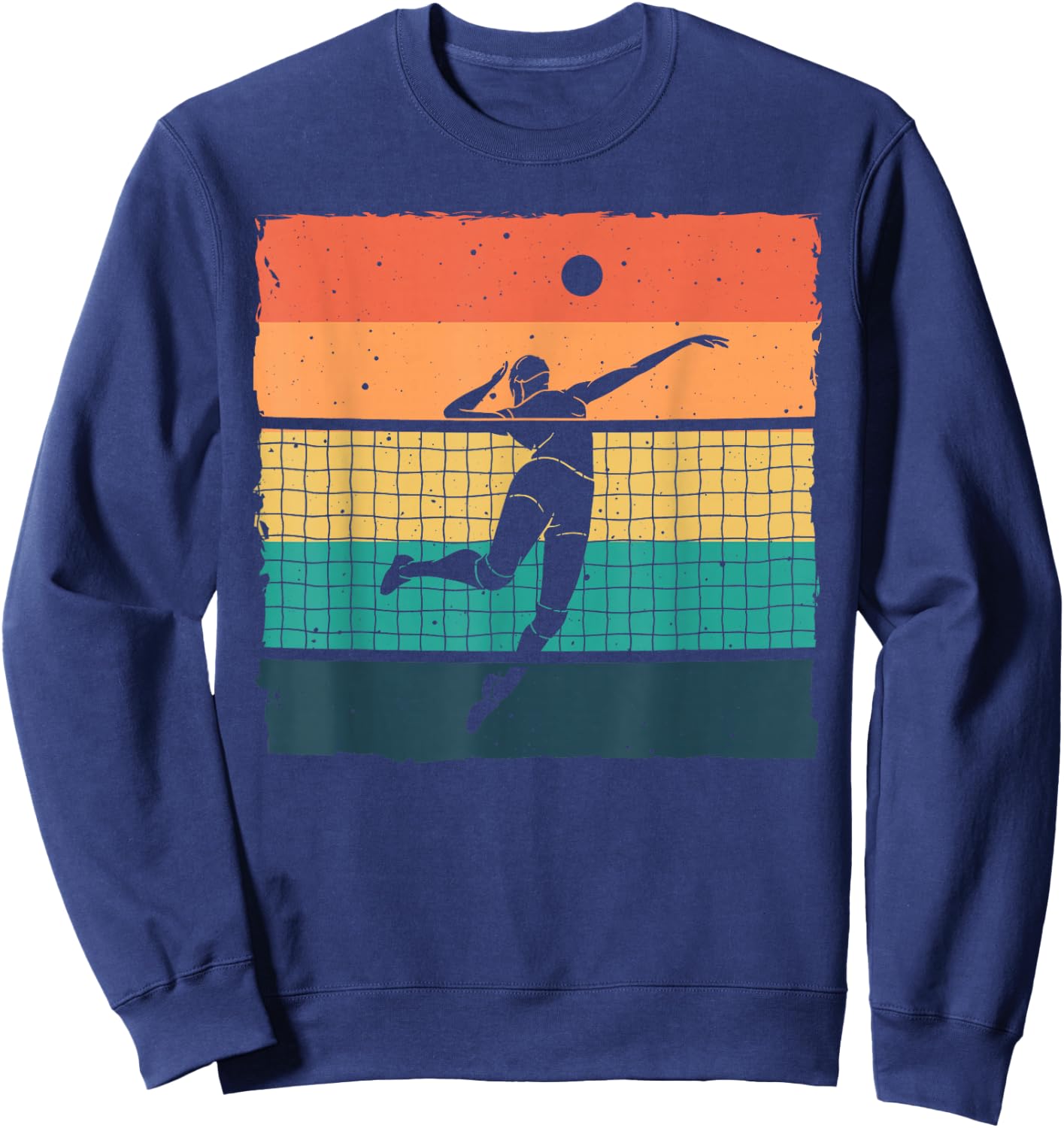 Vintage Volleyball Design Women Volleyball Player Sweatshirt - Sweatshirt | Navy