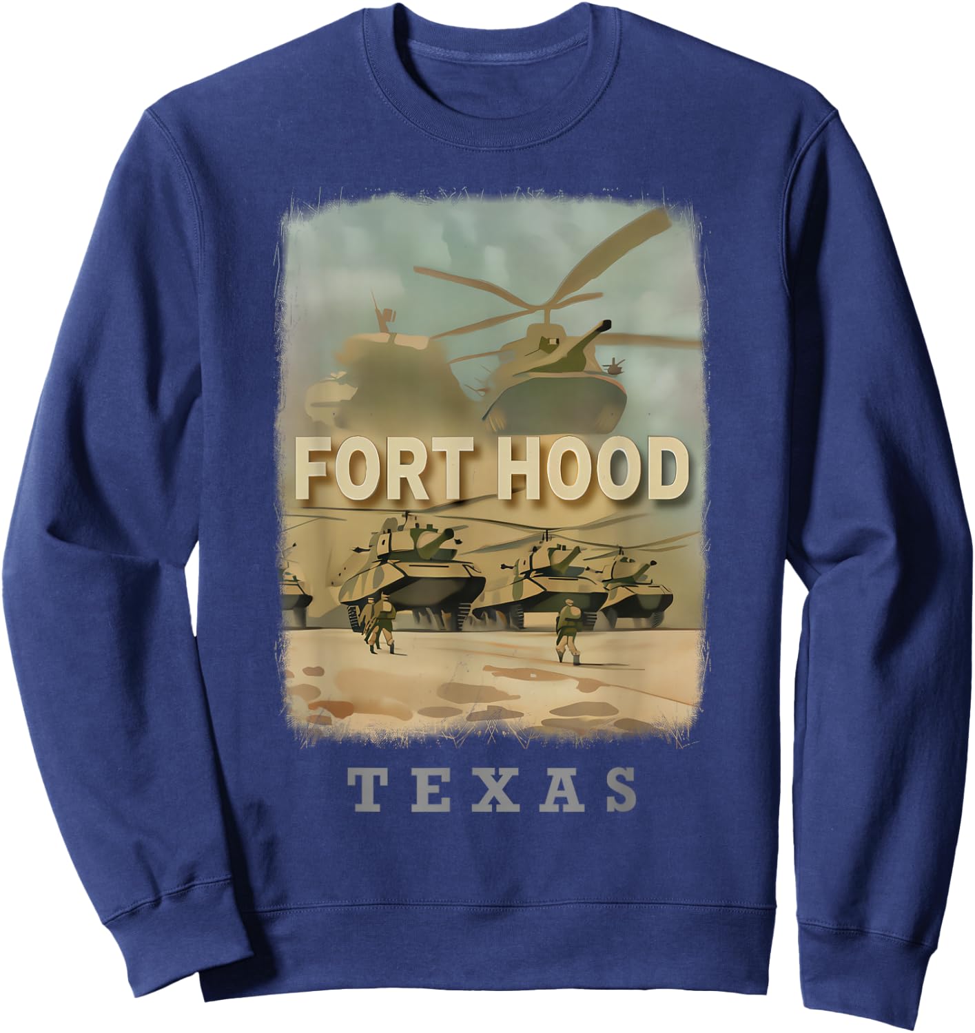 Fort Hood Texas TX Military Might SD755 Sweatshirt - Sweatshirt | Navy
