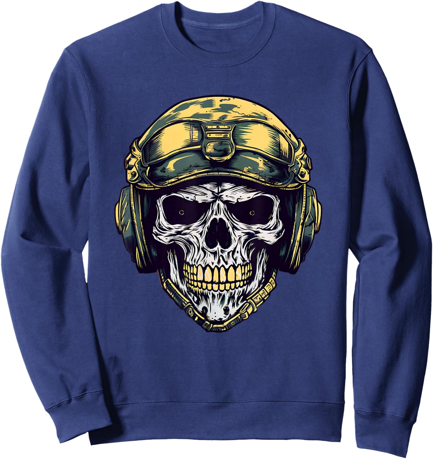 Skull Ballistic Helmet Military Camouflage Sweatshirt - Sweatshirt | Navy