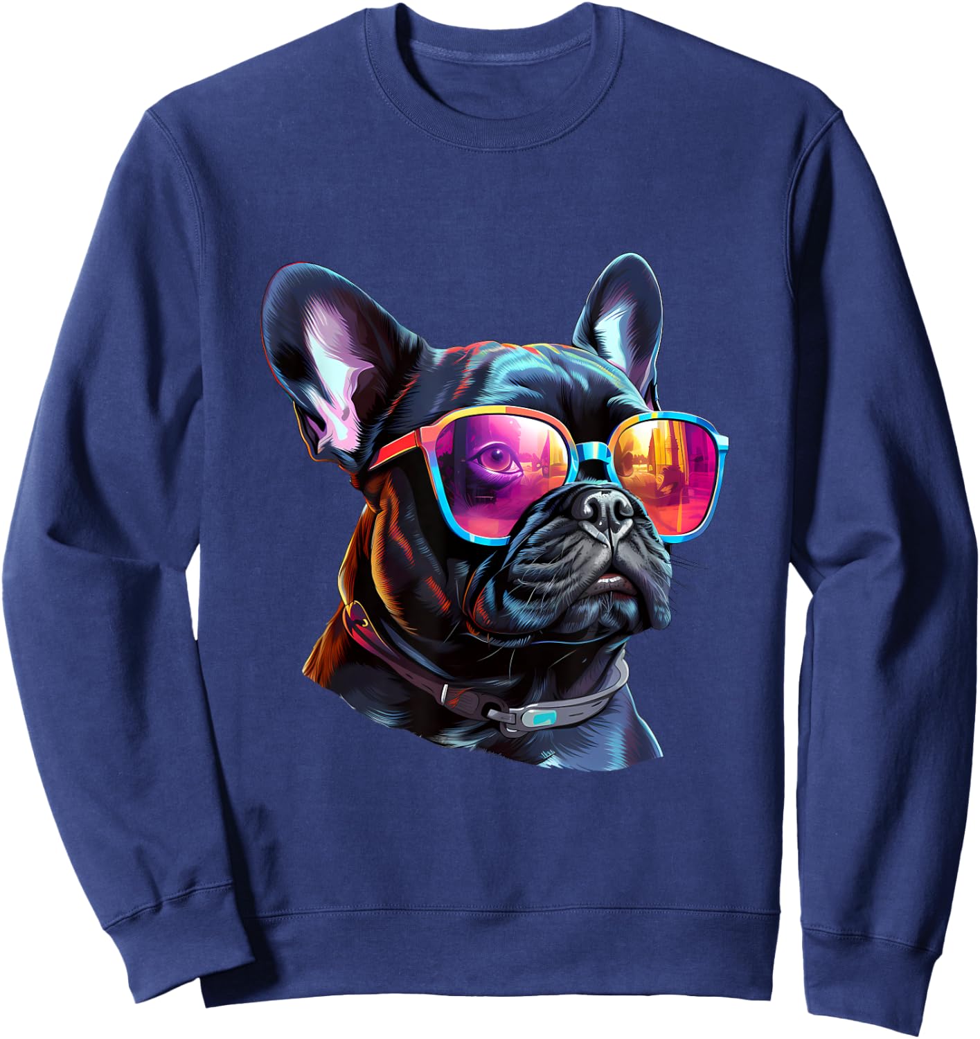 French_Bulldog Sulldog.pnglasses Women Kids Sweatshirt - Sweatshirt | Navy