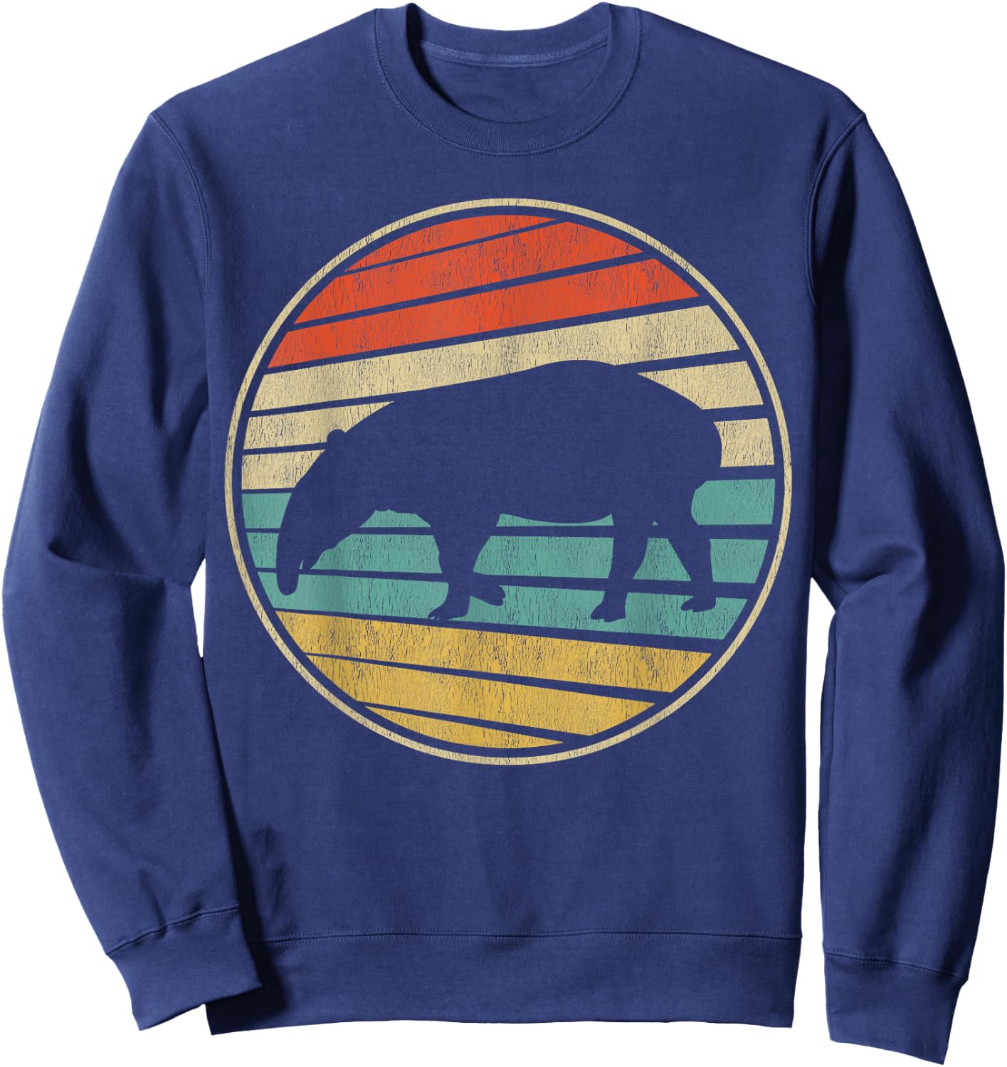 Cute Tapir Gift Retro Vintage 70s 80s Tapir Animal Lover Fun Sweatshirt - Sweatshirt | Navy