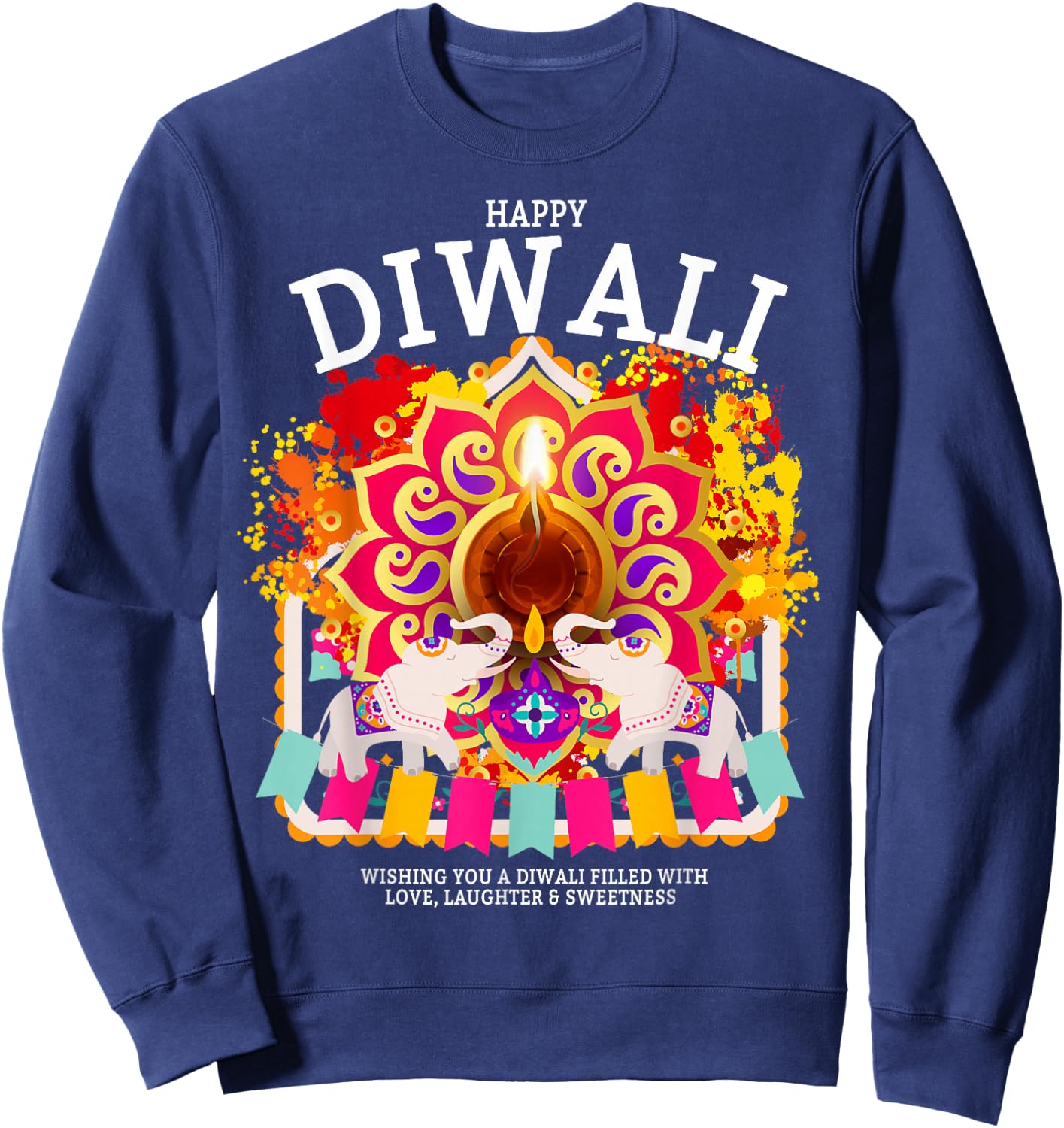 Happy Diwali Outfit Idea For Kids & Hindu Festival Diwali Sweatshirt - Sweatshirt | Navy