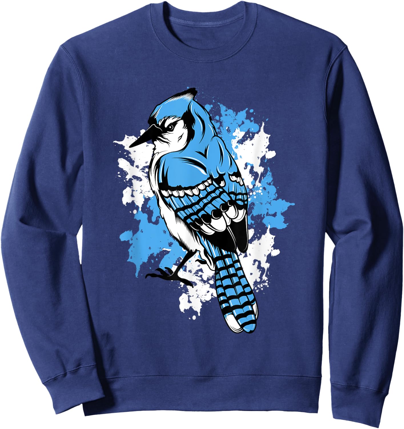 Threadrock Blue Jay Bird Lover Sweatshirt - Sweatshirt | Navy