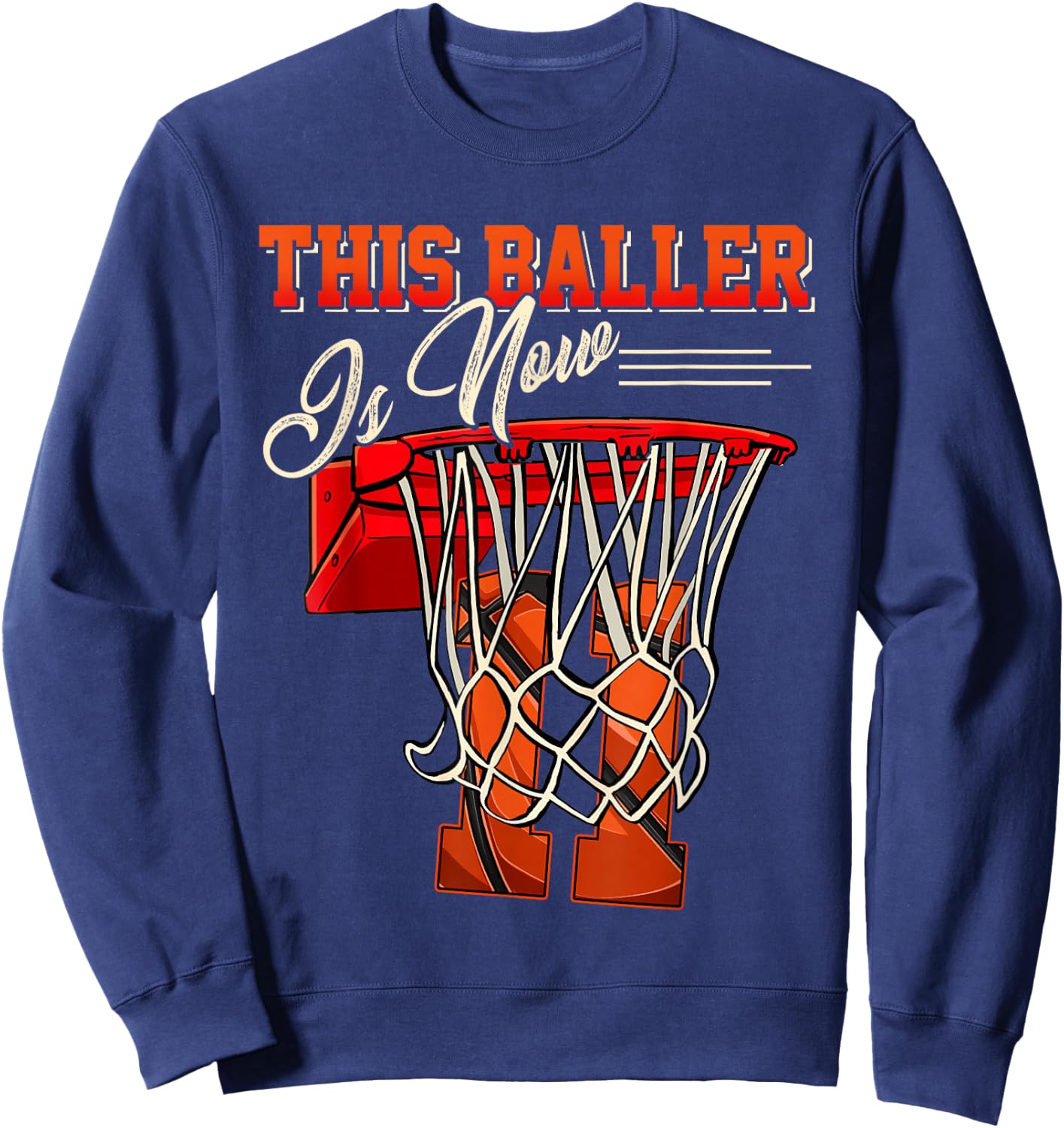 11th Birthday Shirt for Boy Basketball 11 Years Old Kid Gift Sweatshirt - Sweatshirt | Navy