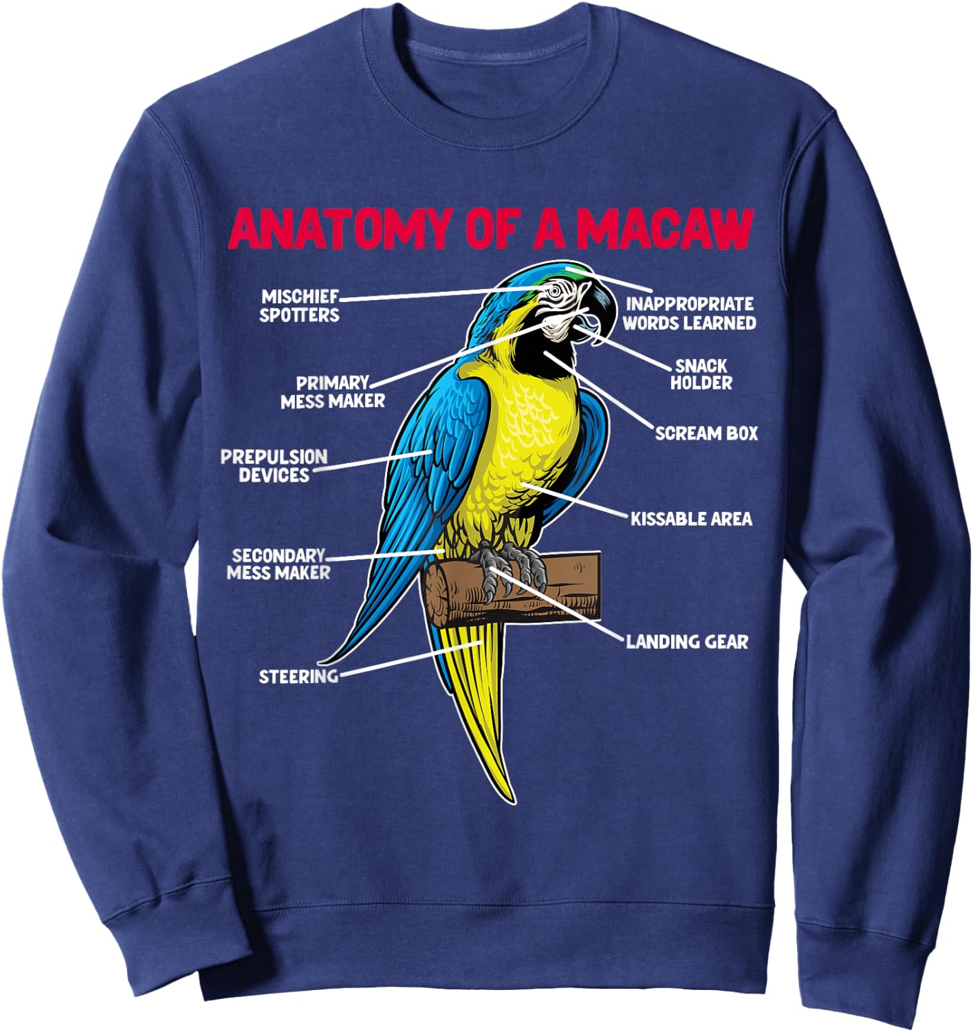 Anatomy Of A Macaw Owner Macaw Parrot Lover Sweatshirt - Sweatshirt | Navy