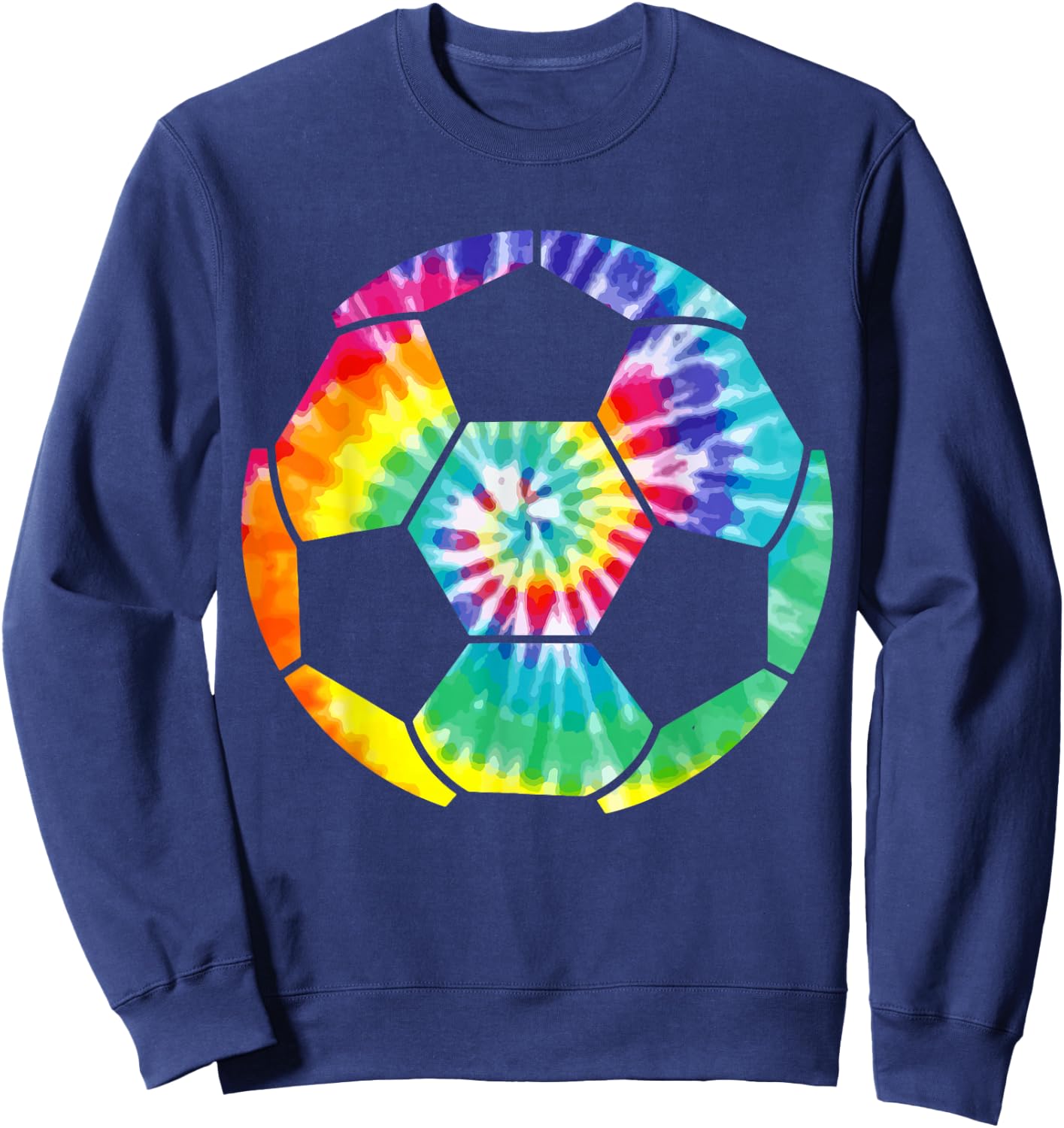 Soccer Player Soccer Ball Tie Dye Men Boys Girls Vintage Sweatshirt - Sweatshirt | Navy