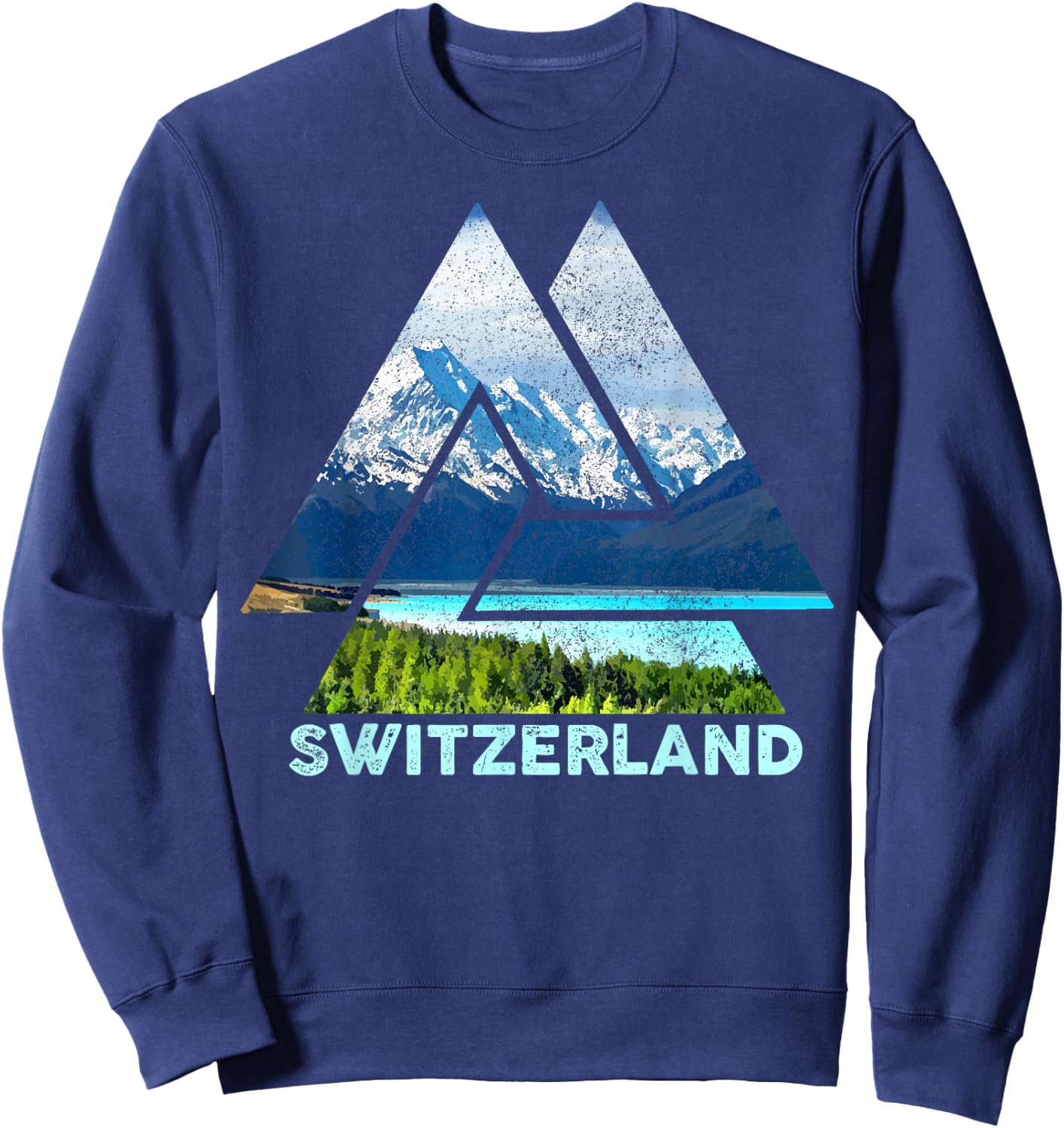 Switzerland Switzerland Nature Alps Mountains Sweatshirt - Sweatshirt | Navy
