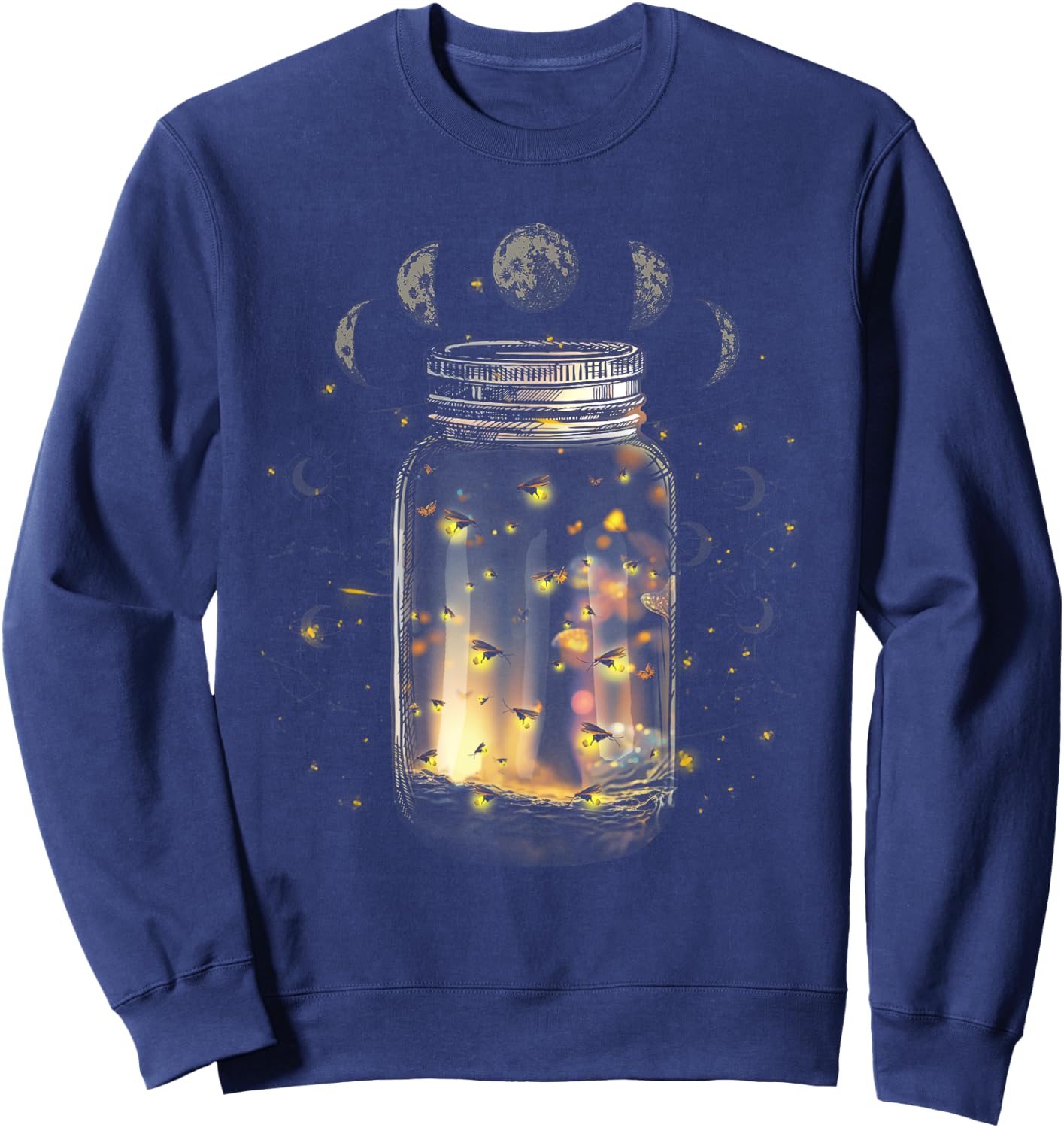Fireflies Bugs In Jar Firefly Lightning Insects Of Biology Sweatshirt - Sweatshirt | Navy