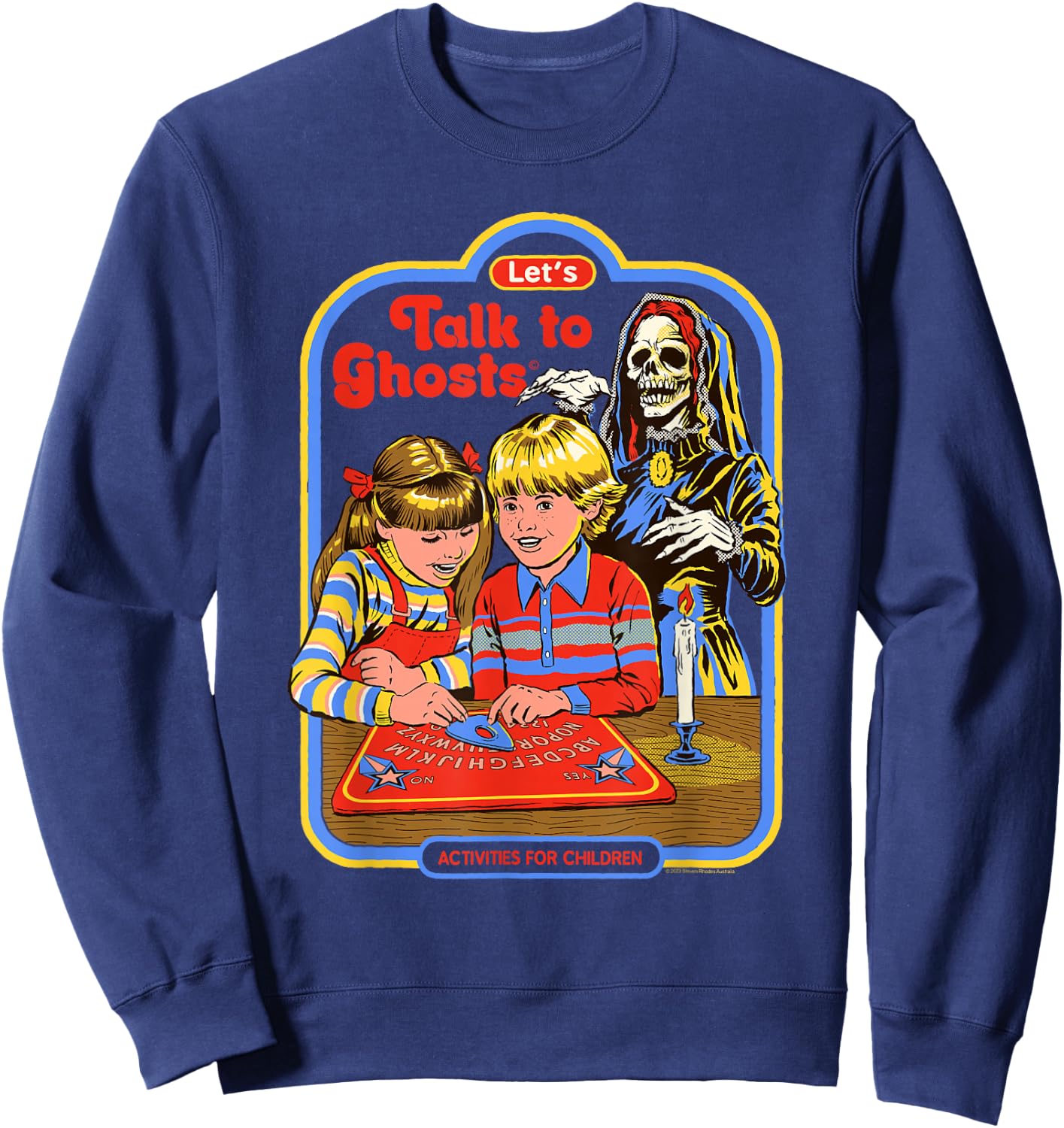 Steven Rhodes Talk to Ghosts Ouija Board Retro Dark Humor Sweatshirt - Sweatshirt | Navy