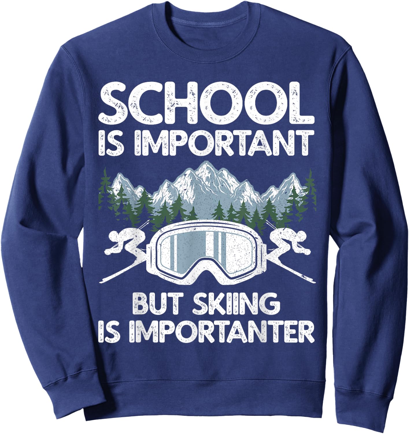 Funny Skiing Design Women Skier Ski Skiing Lovers Sweatshirt - Sweatshirt | Navy