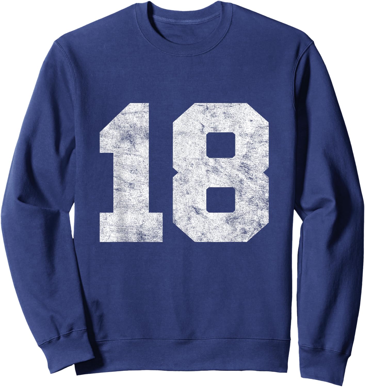 Vintage Lucky Number 18 Birthday Sports Player Team Athlete Sweatshirt - Sweatshirt | Navy