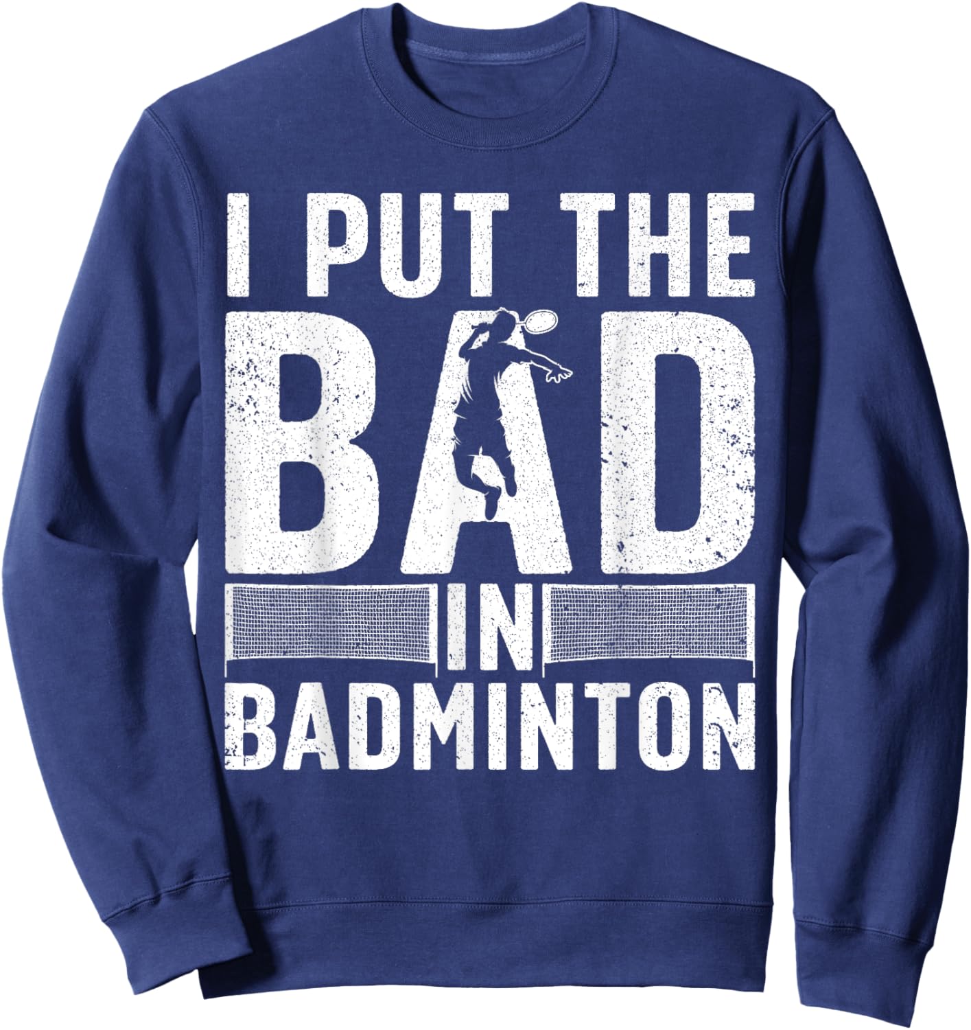 Funny Badminton Art Women Shuttlecock Sport Player Sweatshirt - Sweatshirt | Navy