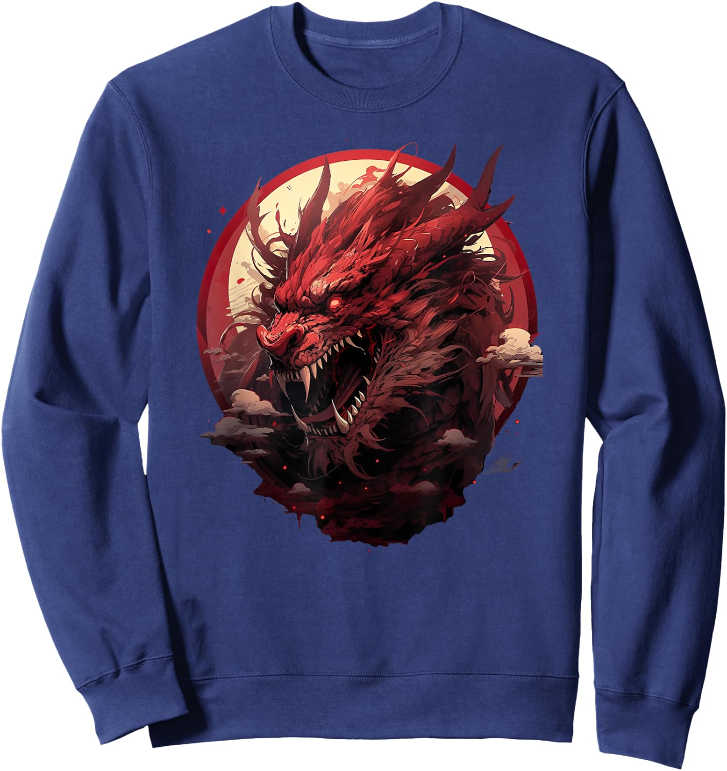 Japanese Aesthetic Dragon japanese art Japan Tattoo Sweatshirt - Sweatshirt | Navy