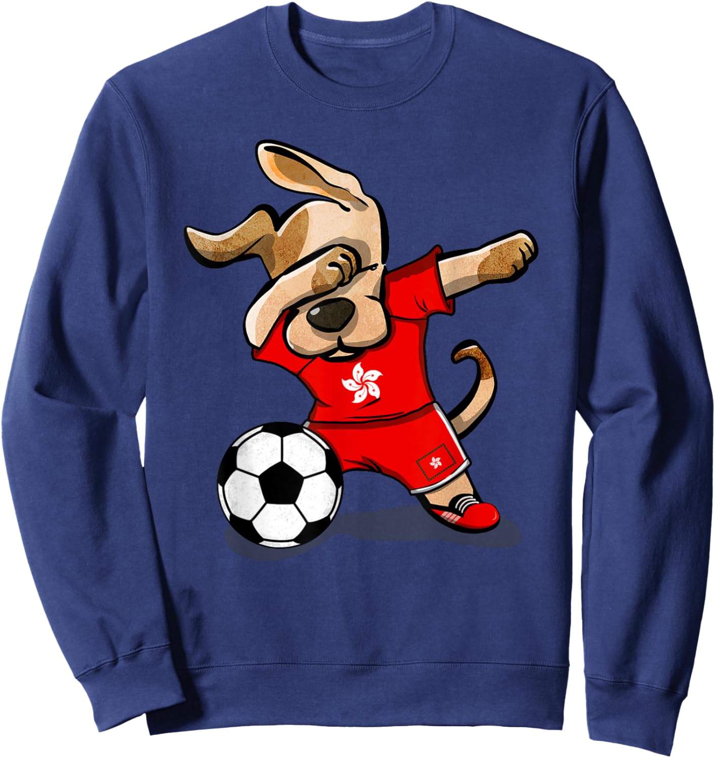 Dabbing Dog Hong Kong Soccer Hong Kong Flag Football Men Women Kids Sweatshirt - Sweatshirt | Navy