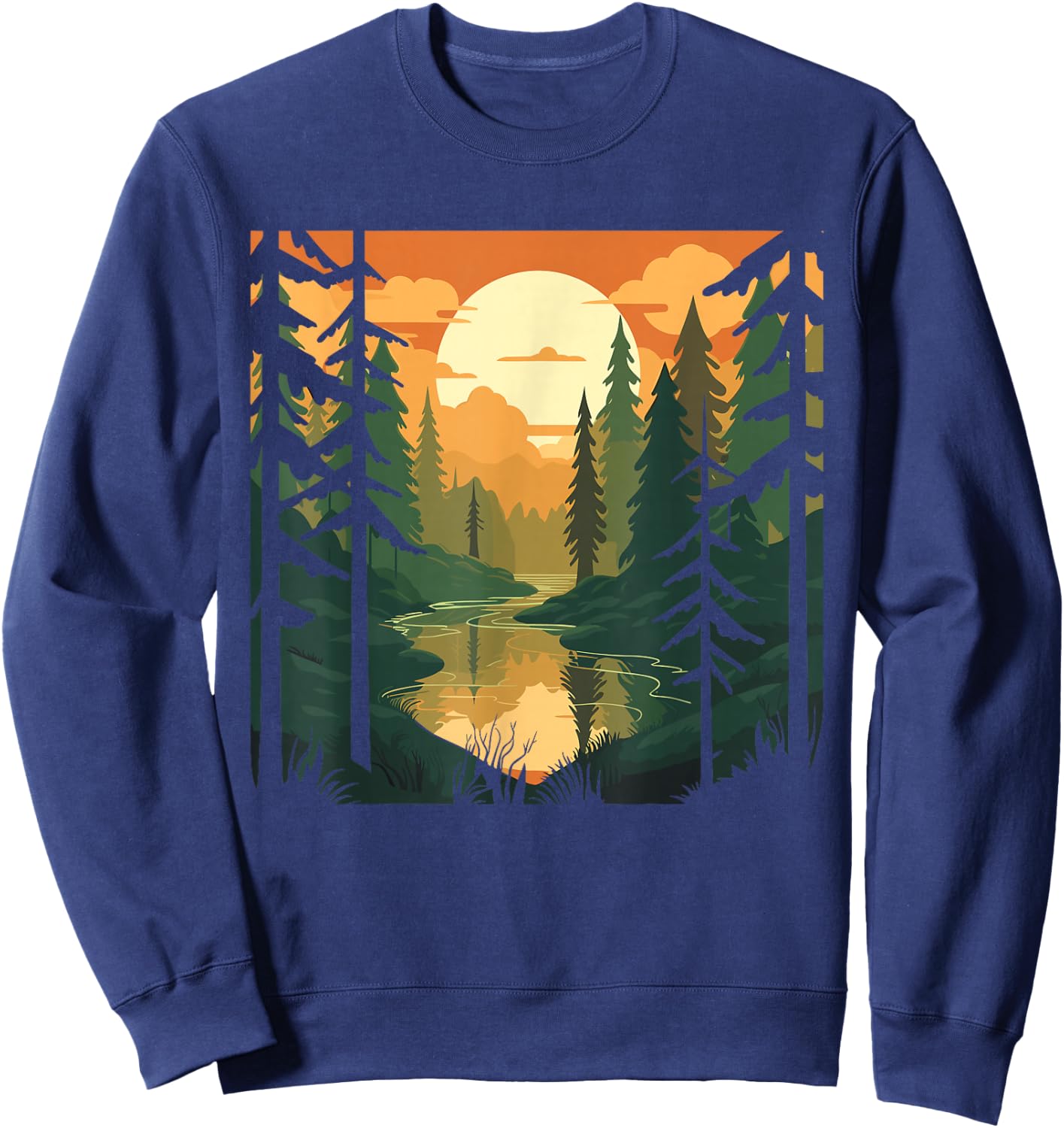 Forest Nature and Tree Men Sweatshirt - Sweatshirt | Navy