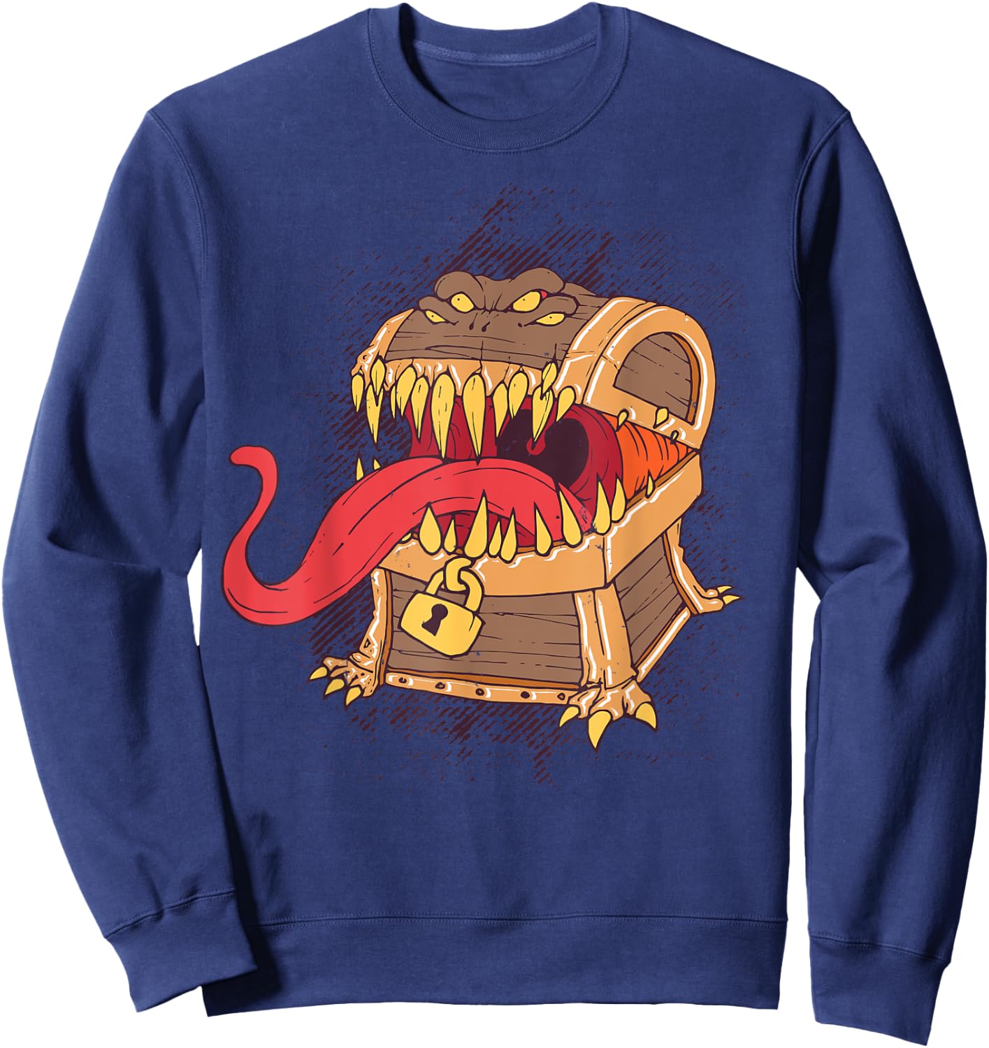 Mimic Dice Chest Treasure Tabletop Game RPG Gaming Gamer Sweatshirt - Sweatshirt | Navy