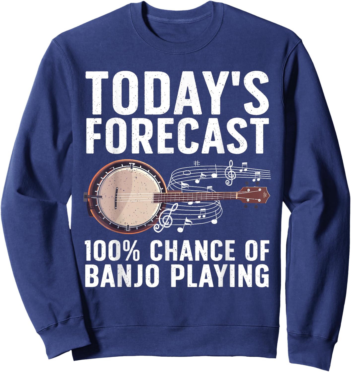 Funny Banjo Art Women Bluegrass Instrument Player Sweatshirt - Sweatshirt | Navy