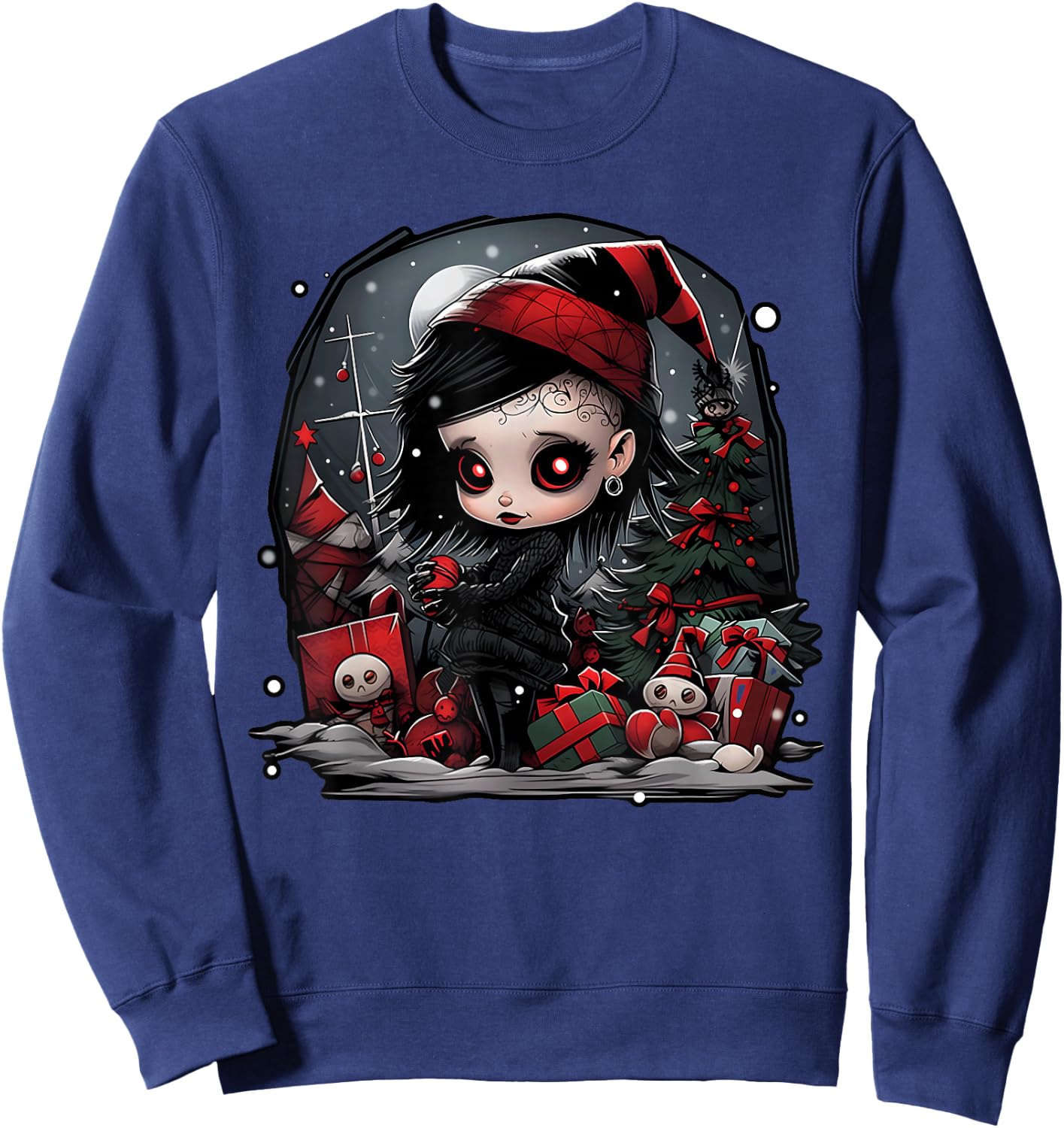 Festive Shadows: A Christmas Goth Baby's Tale Sweatshirt - Sweatshirt | Navy