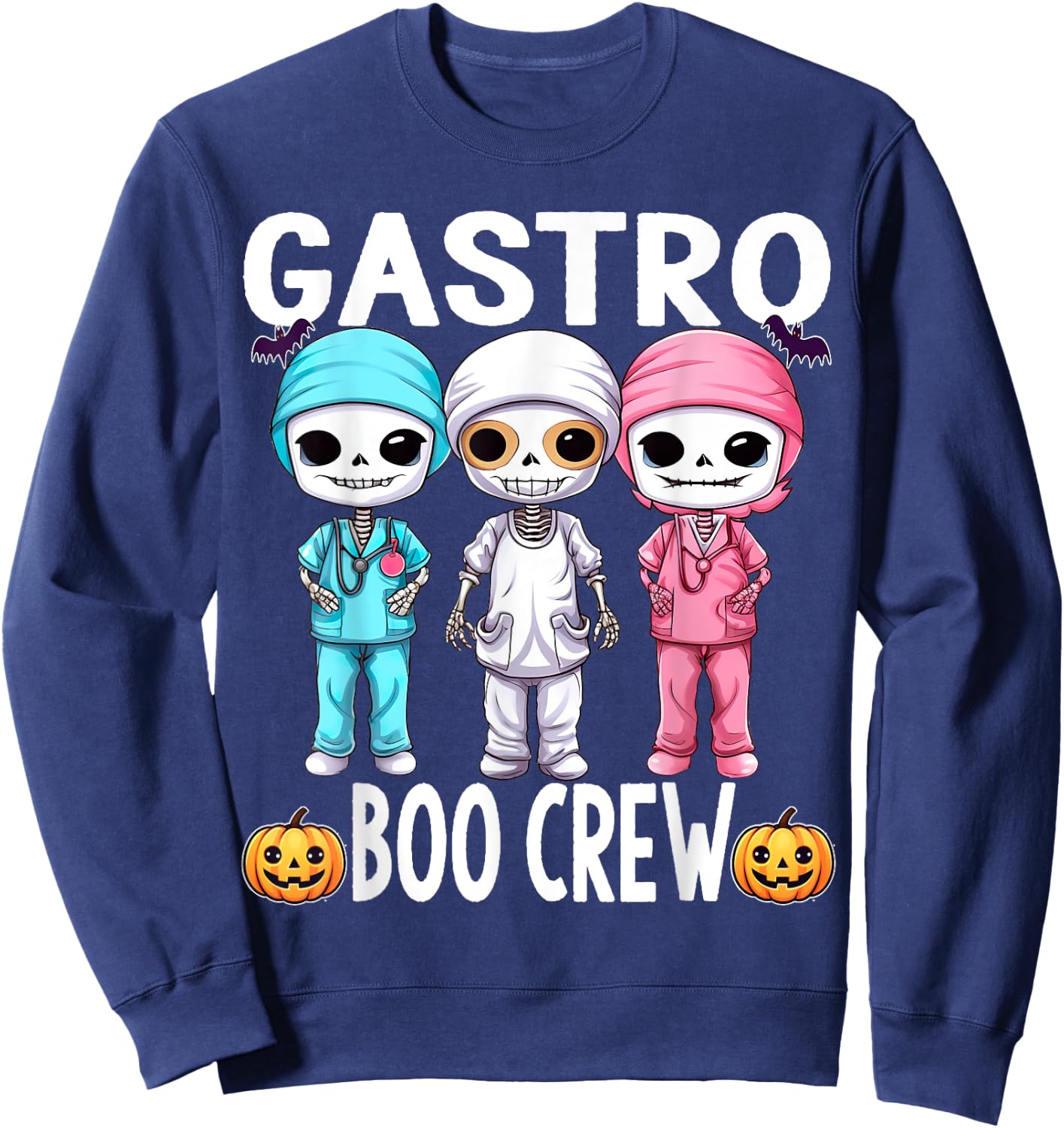 Gastro Nurse Doctor Halloween Crew Boo Funny Sweatshirt - Sweatshirt | Navy
