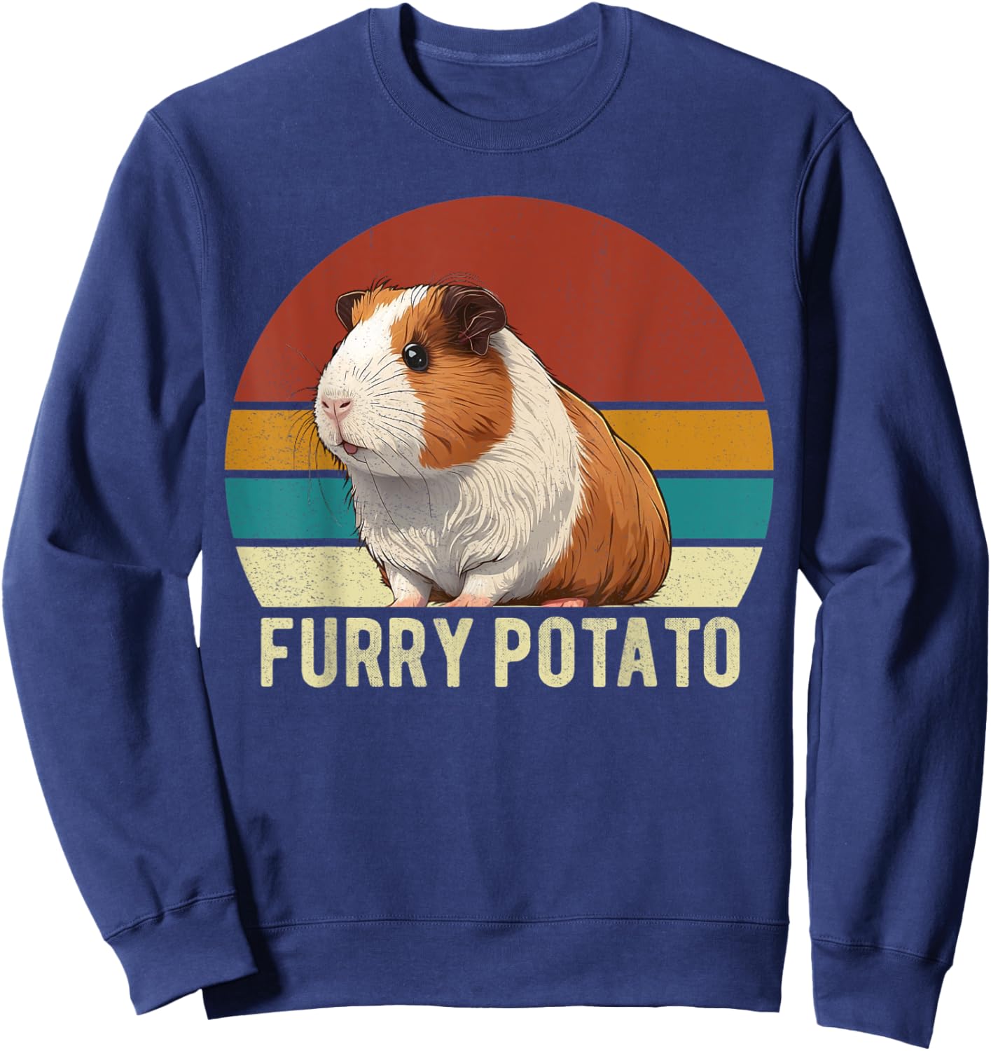 Guinea Pig Shirt Furry Potato Vintage Guinea Pig Funny Sweatshirt - Sweatshirt | Navy