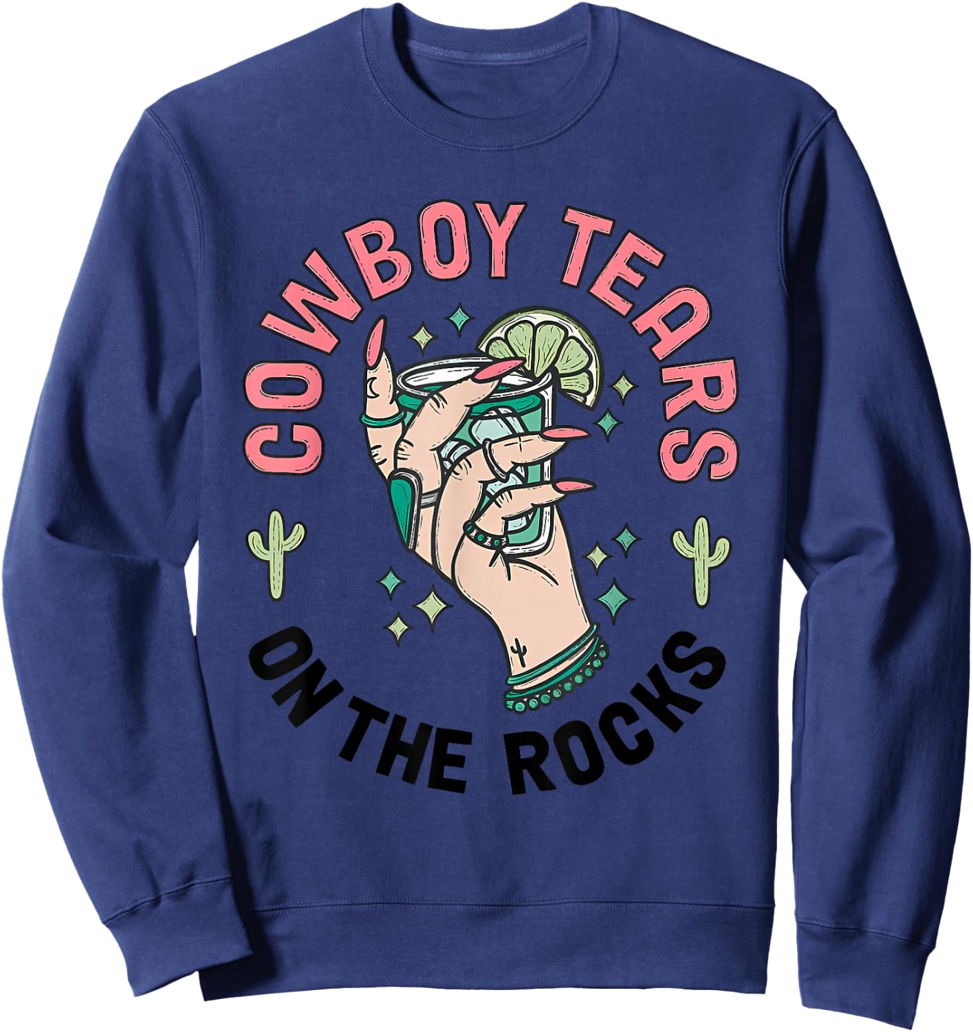 Cowboy Tears On The Rocks Vintage Sweatshirt - Sweatshirt | Navy