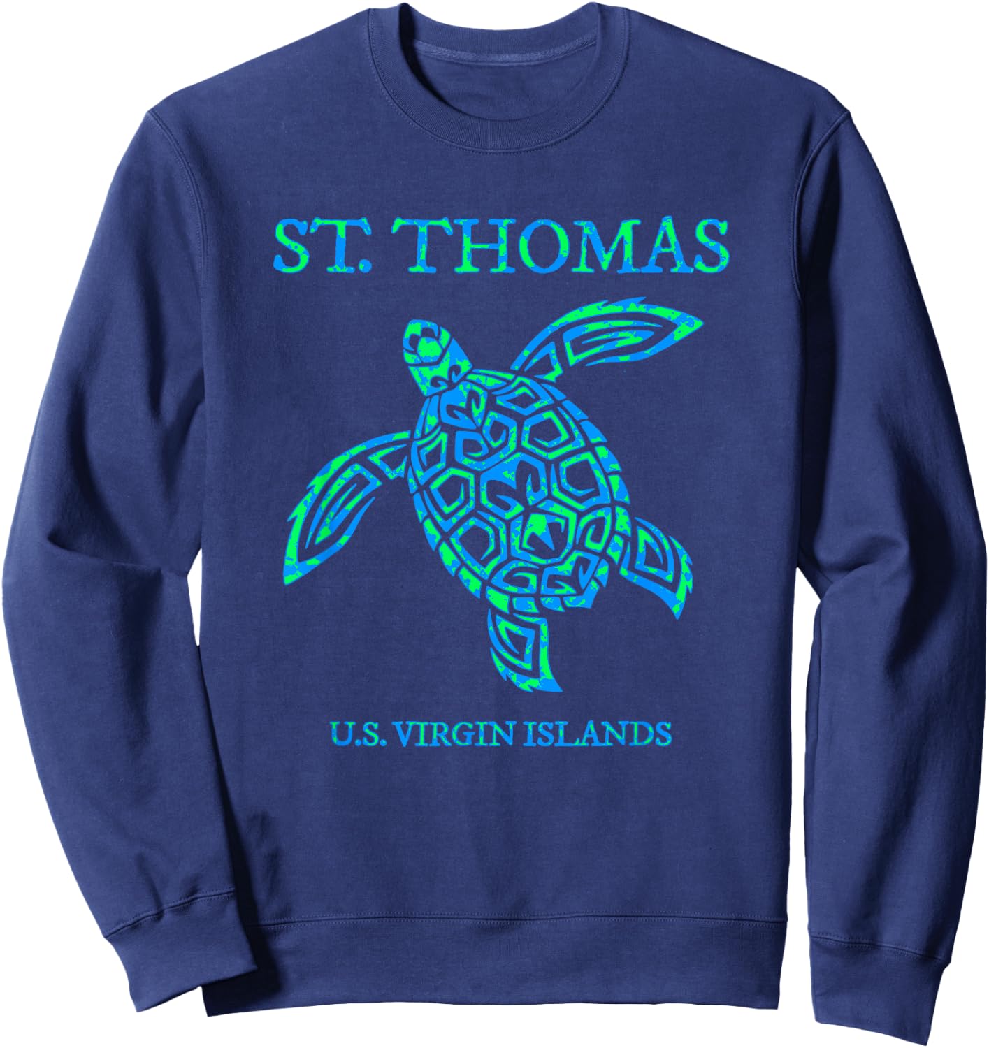 St Thomas Sea Turtles USVI Vacation Souvenir Sweatshirt - Sweatshirt | Navy