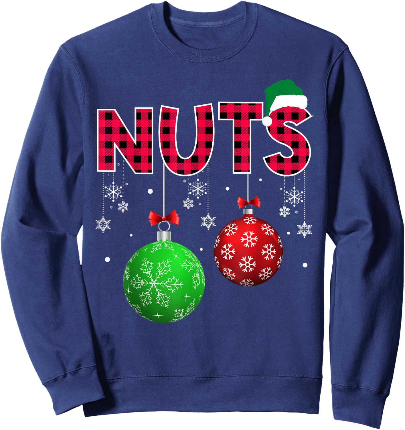 Chest Nuts Funny Adult Christmas Couple Matching Chestnuts Sweatshirt - Sweatshirt | Navy