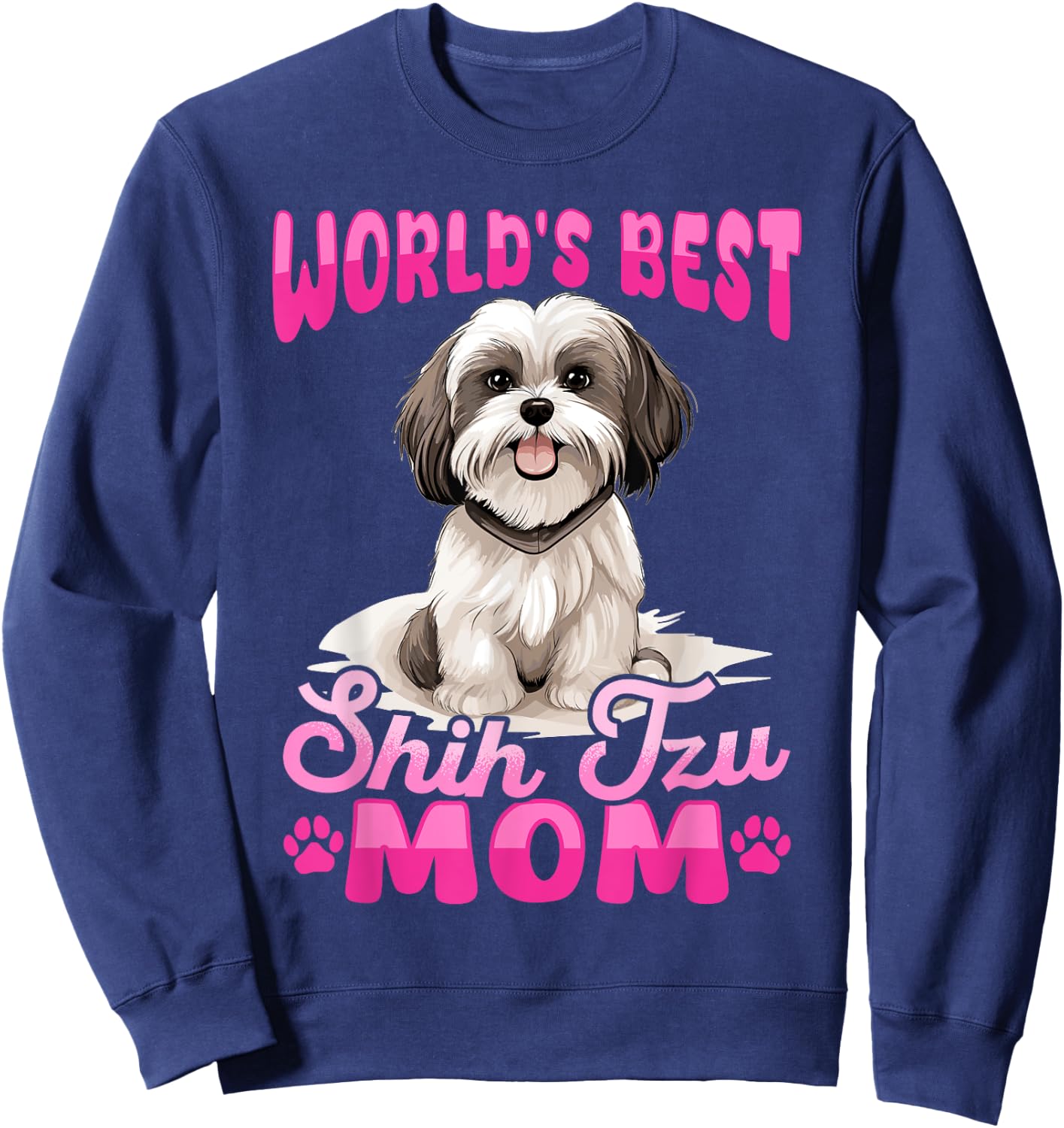 Shih Tzu Hsi Shih dog Pet Dog Breed Best Shih Tzu Mom Women Kids Sweatshirt - Sweatshirt | Navy