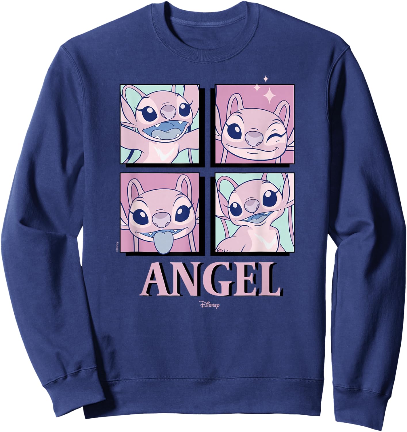 Lilo & Stitch - Angel Grid Sweatshirt - Sweatshirt | Navy