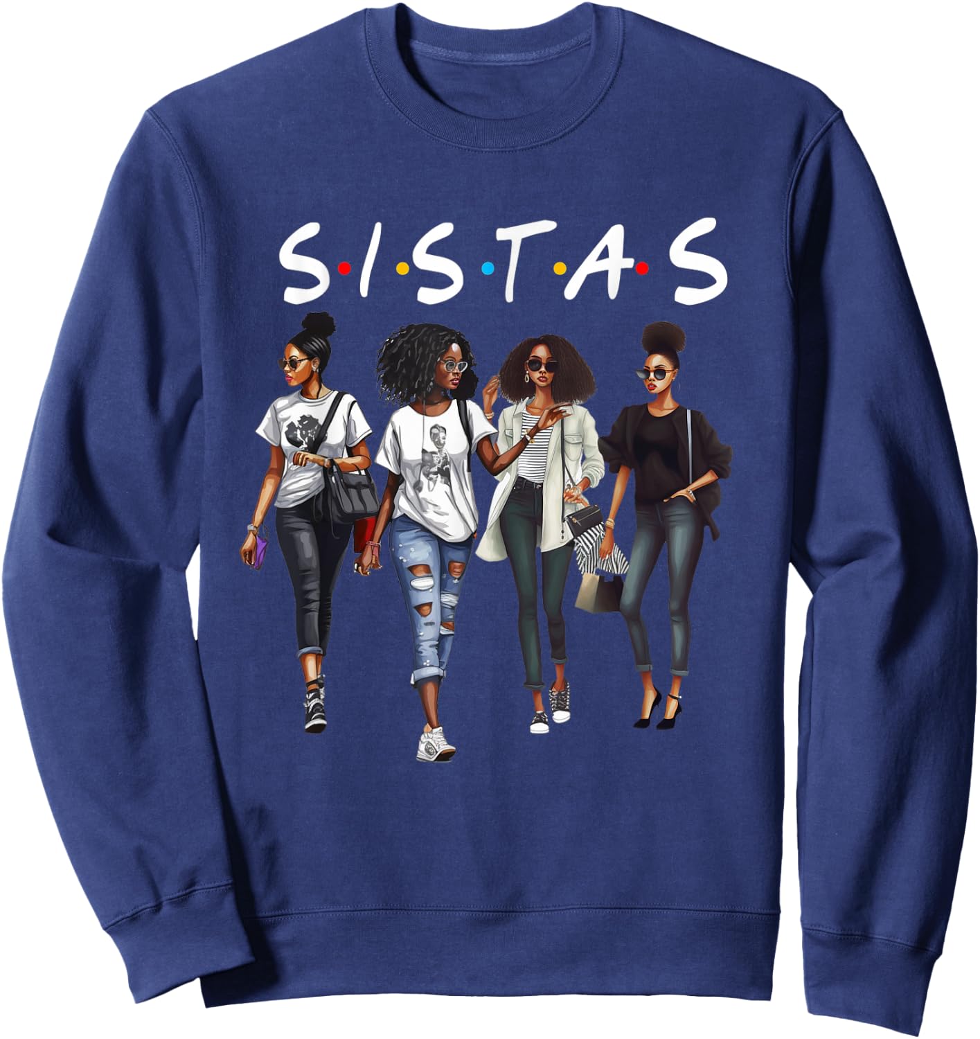 Melanin Queen African American Pride Black Girl Magic Attire Sweatshirt - Sweatshirt | Navy
