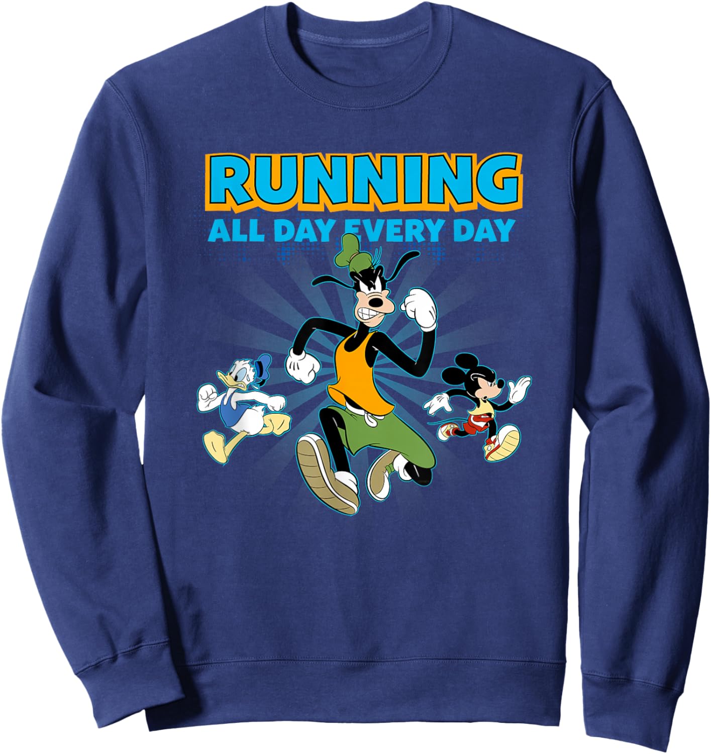 Disney Goofy and Pals Running All Day Every Day Marathon Sweatshirt - Sweatshirt | Navy