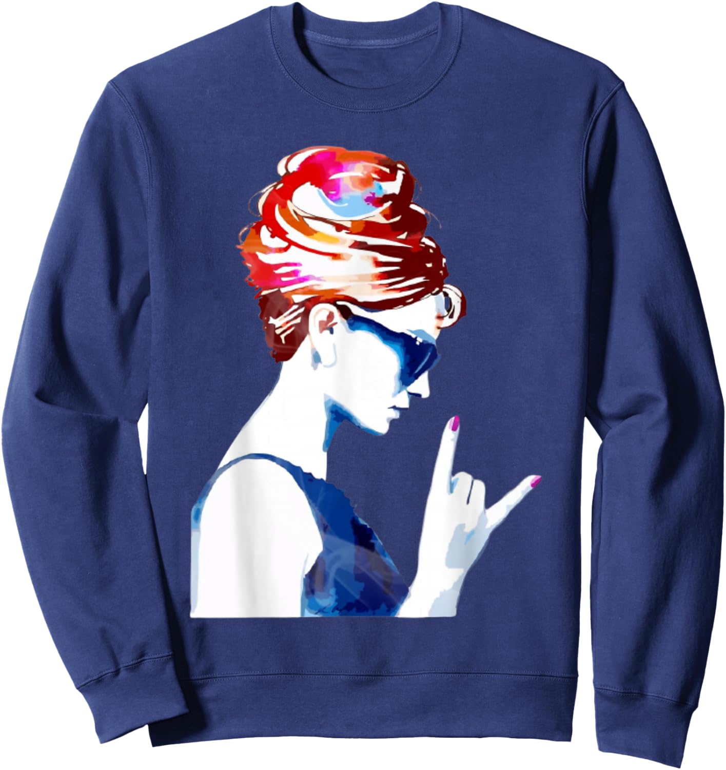 Hepburn Vintage Hollywood Rock N Roll Sweatshirt - Sweatshirt | Navy