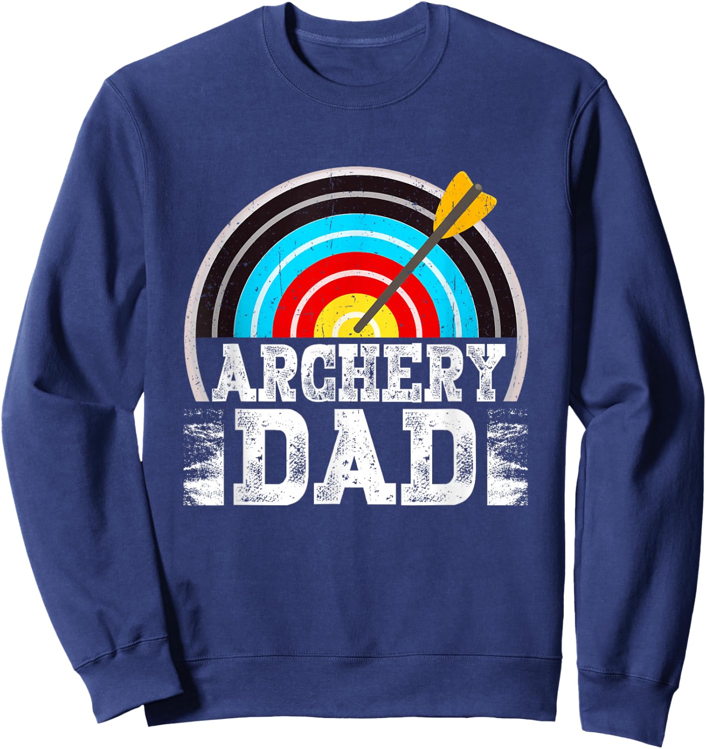 Matching Family Archery Dad Arrow Target Team Photo Sweatshirt - Sweatshirt | Navy