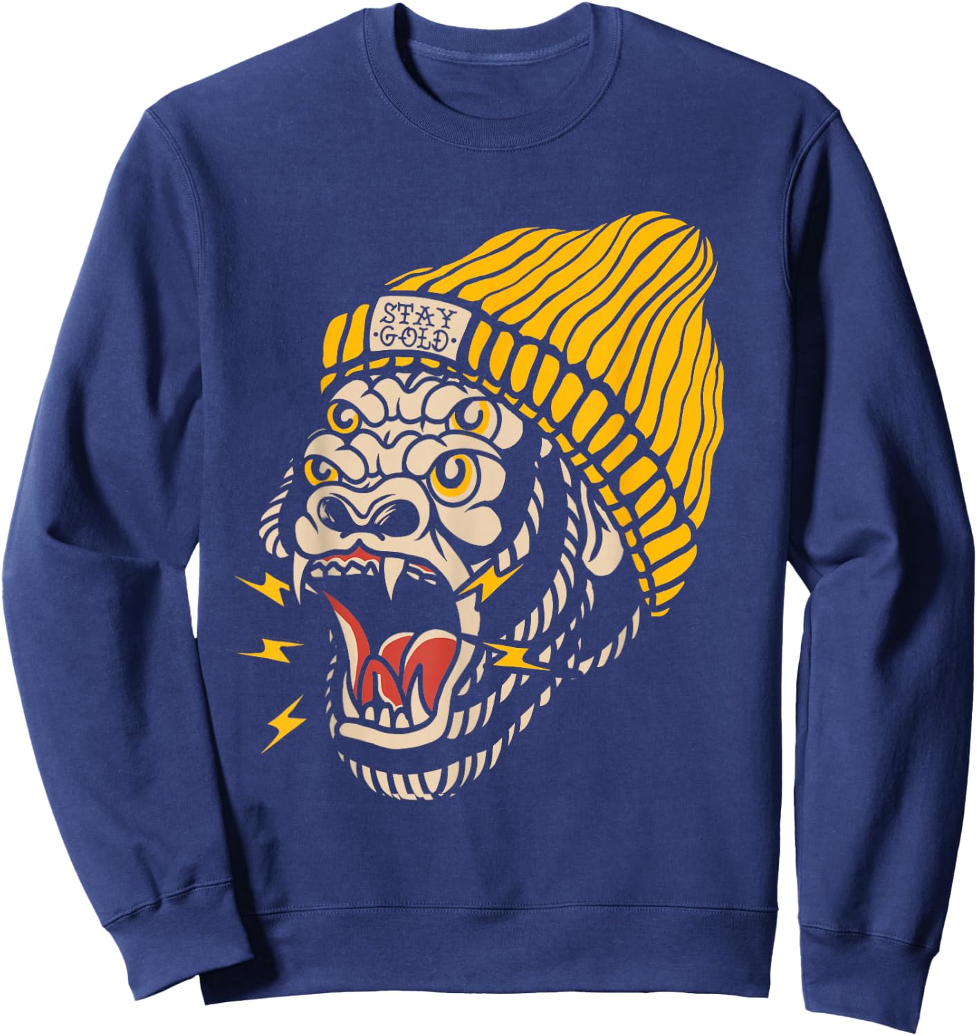 Gorilla Inked Flash Old School Ink Addict Traditional Tattoo Sweatshirt - Sweatshirt | Navy