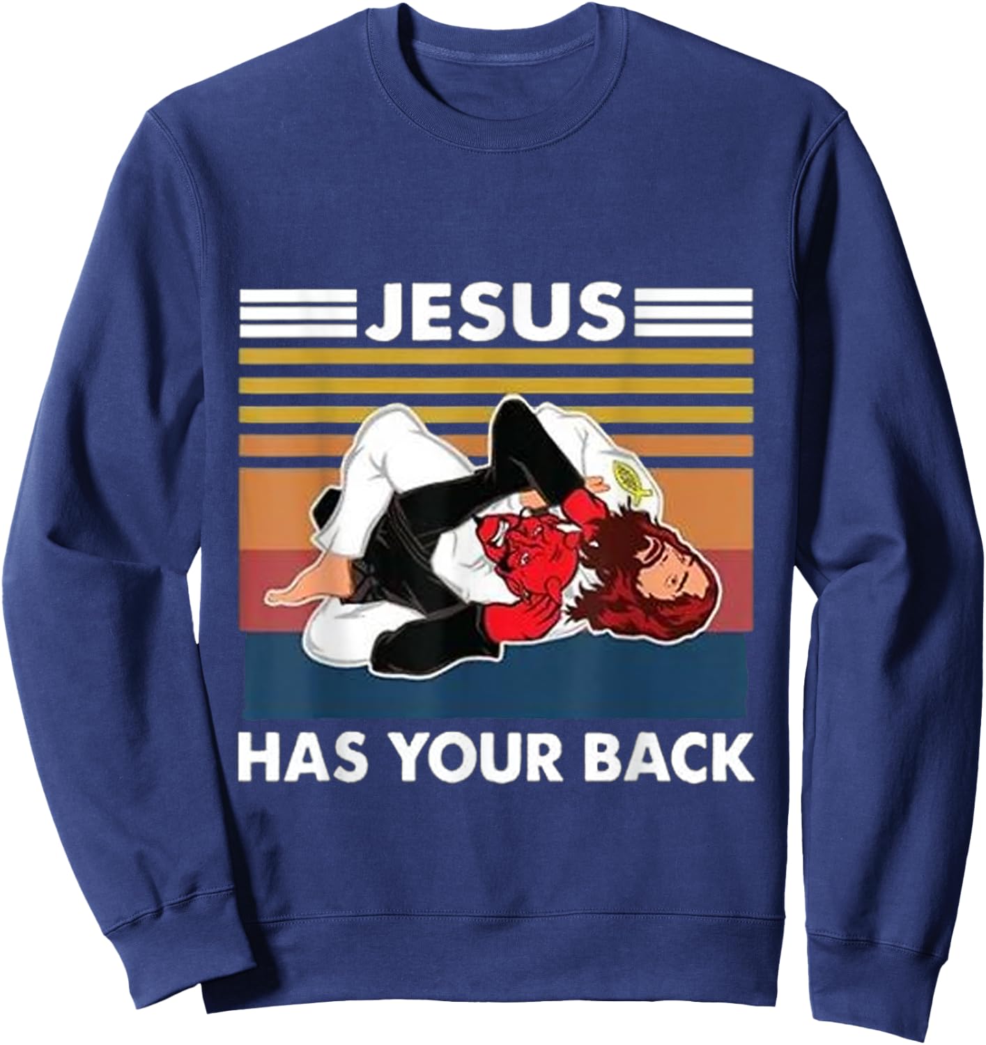 Jesus has your back Karate Sweatshirt - Sweatshirt | Navy
