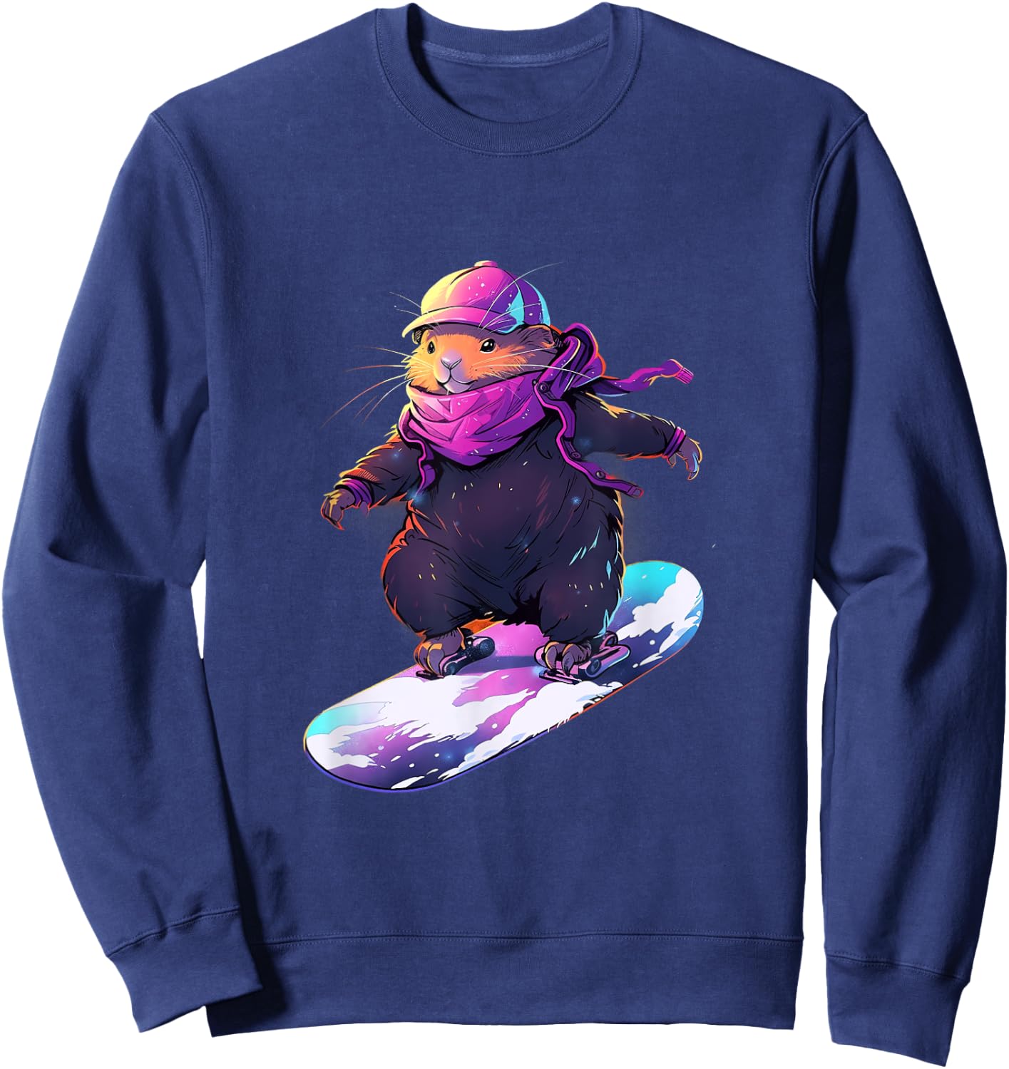 Capybara Snowboard Rider Snowboarder Snowboarder Snowboarder Snowbo Sweatshirt - Sweatshirt | Navy