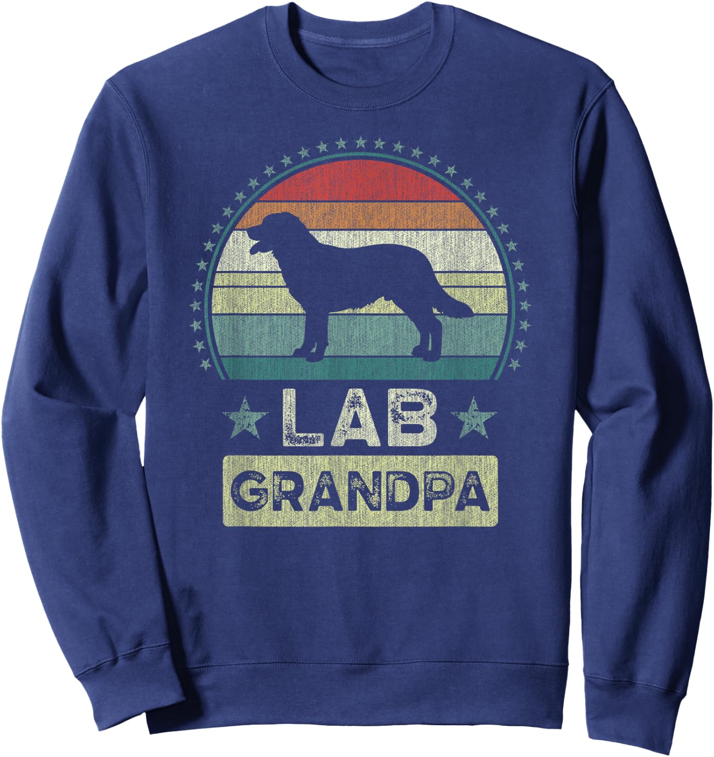 Lab Grandpa, Father's Day, Labrador Grandfather Sweatshirt - Sweatshirt | Navy