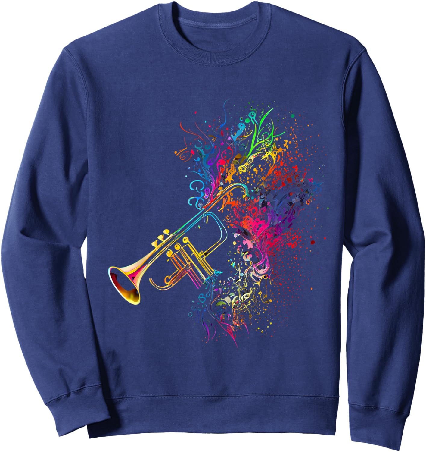 Trumpet Player Musician Gifts & Designs Men's Black Trumpet Trumpets Sweatshirt - Sweatshirt | Navy