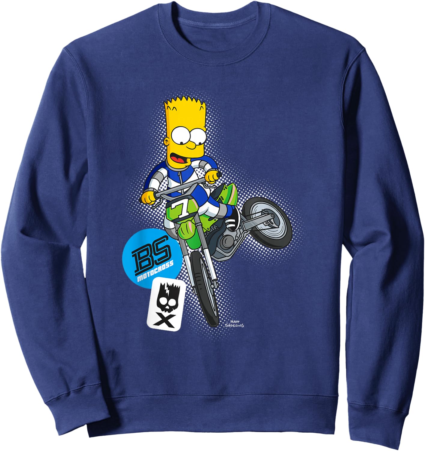 The Simpsons Bart Simpson BMX Motocross Racing Sweatshirt - Sweatshirt | Navy