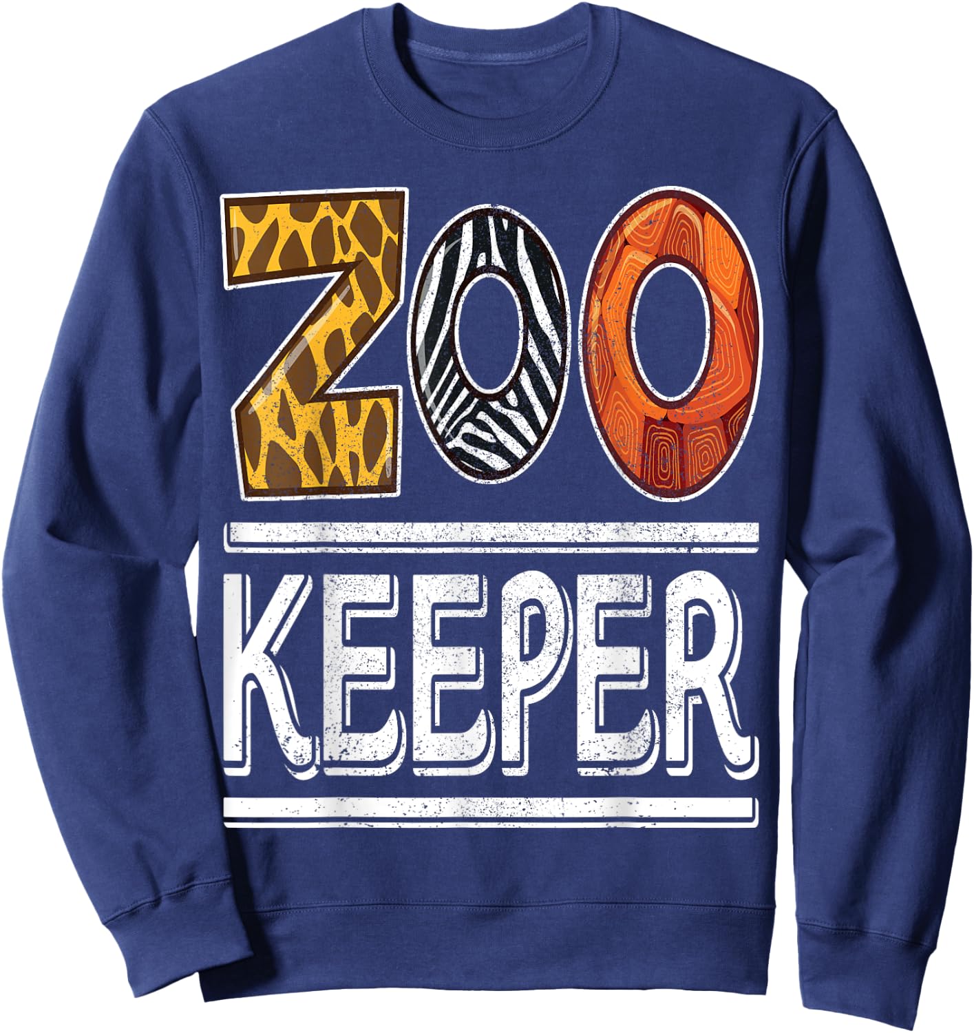 Zookeeper Safari Costume Adult Kids Animal Print Zoo Keeper Sweatshirt - Sweatshirt | Navy