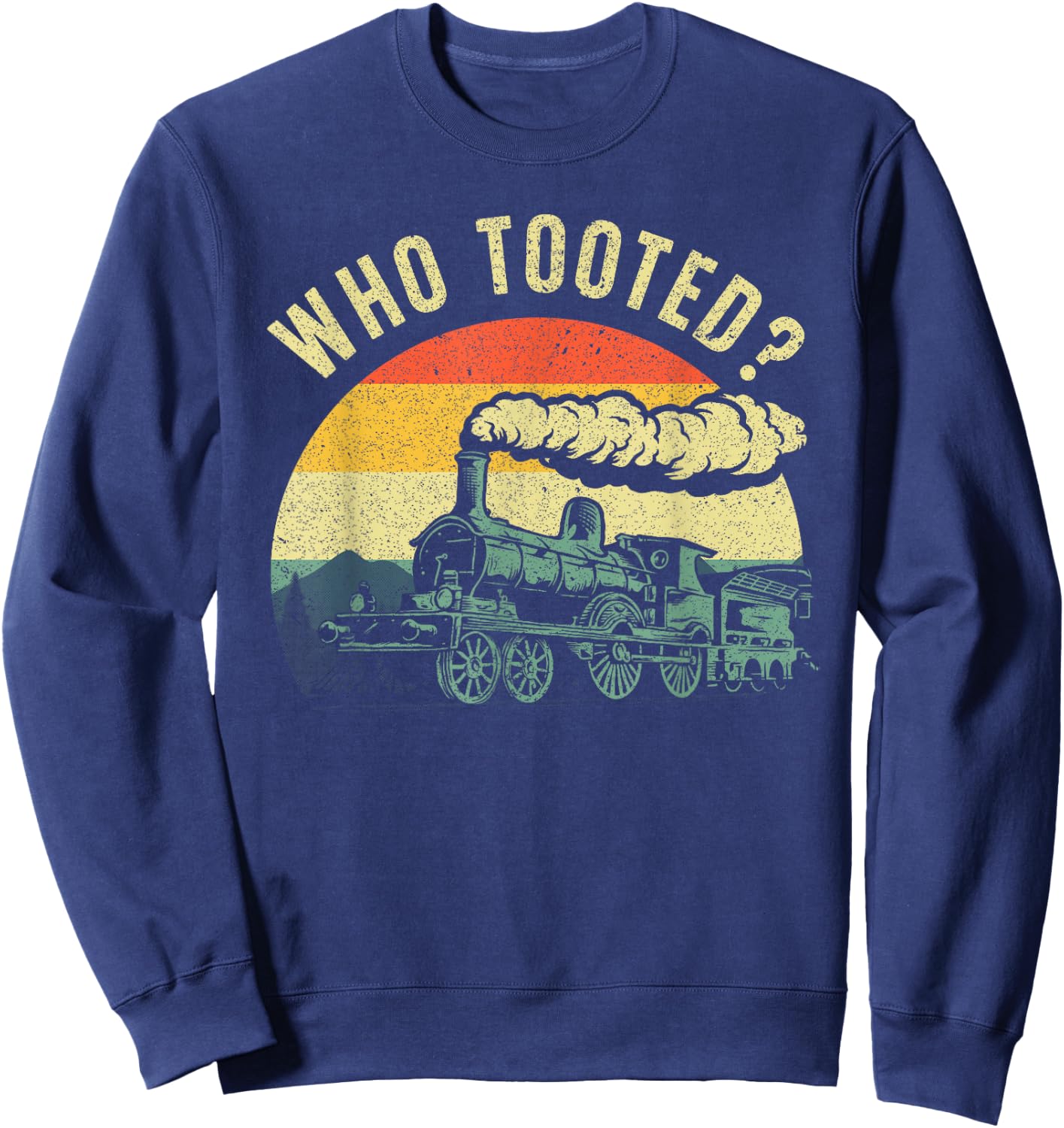 Cute Train Art Women Train Collector Railroad Lover Sweatshirt - Sweatshirt | Navy