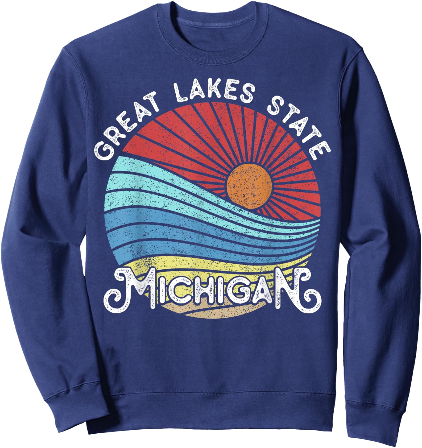Great Lakes State Michigan Yooper Michiganian Vacation Sweatshirt - Sweatshirt | Navy