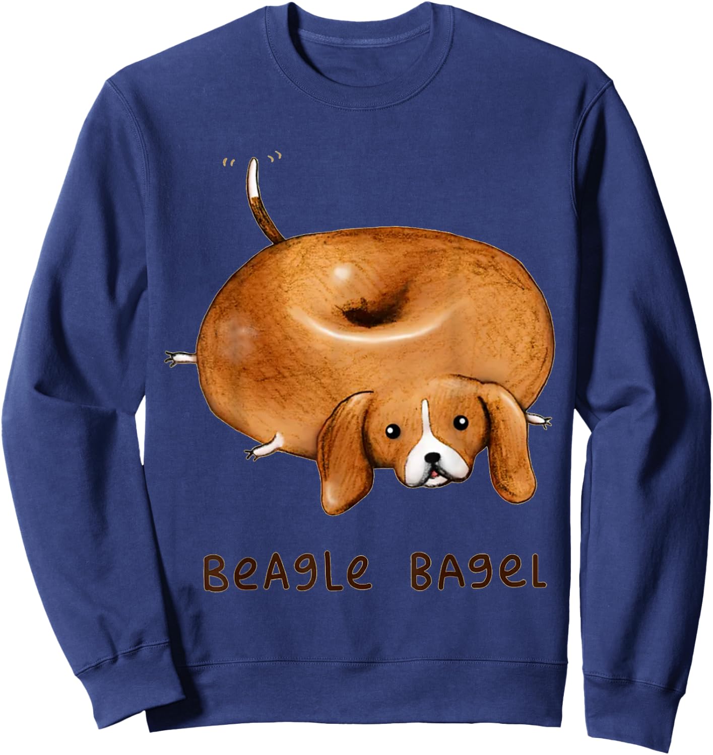 Beagle Bagel - Funny Cute Dog Women Kids Sweatshirt - Sweatshirt | Navy