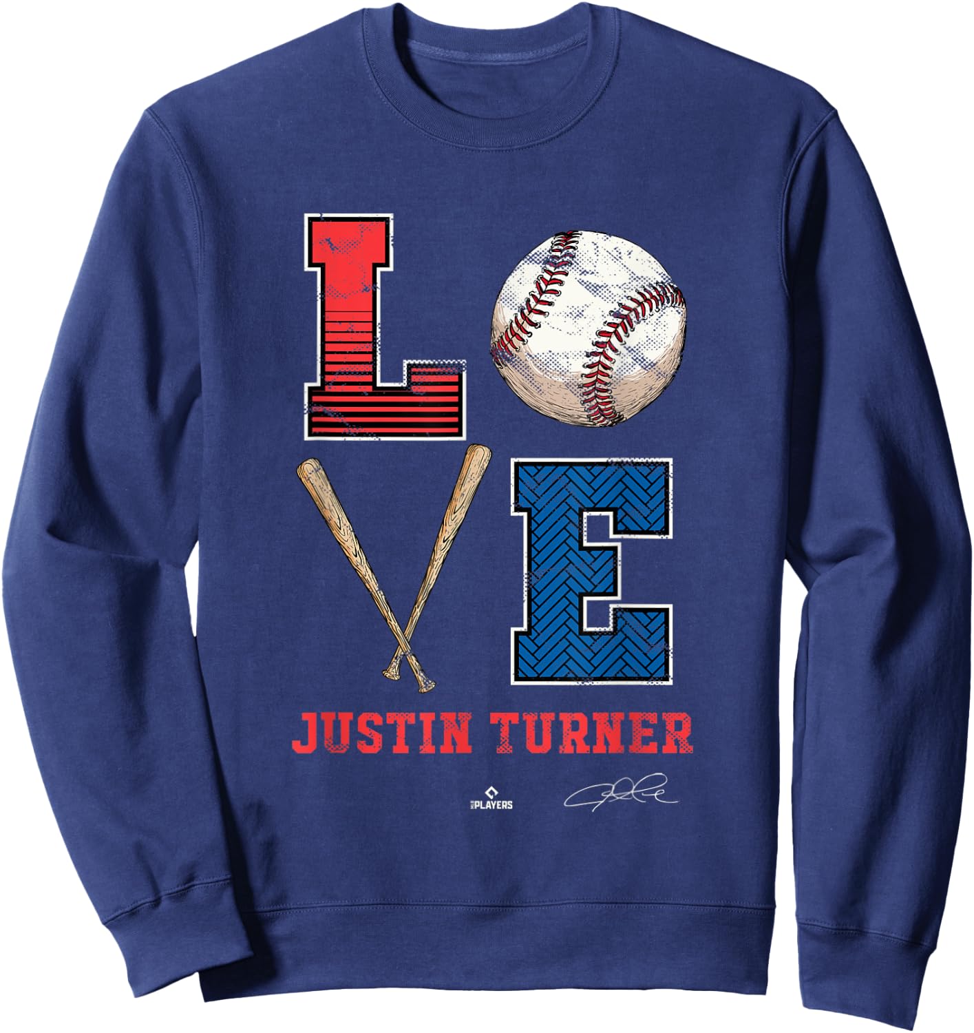 Love Justin Turner Justin Turner Los Angeles MLBPA Sweatshirt - Sweatshirt | Navy