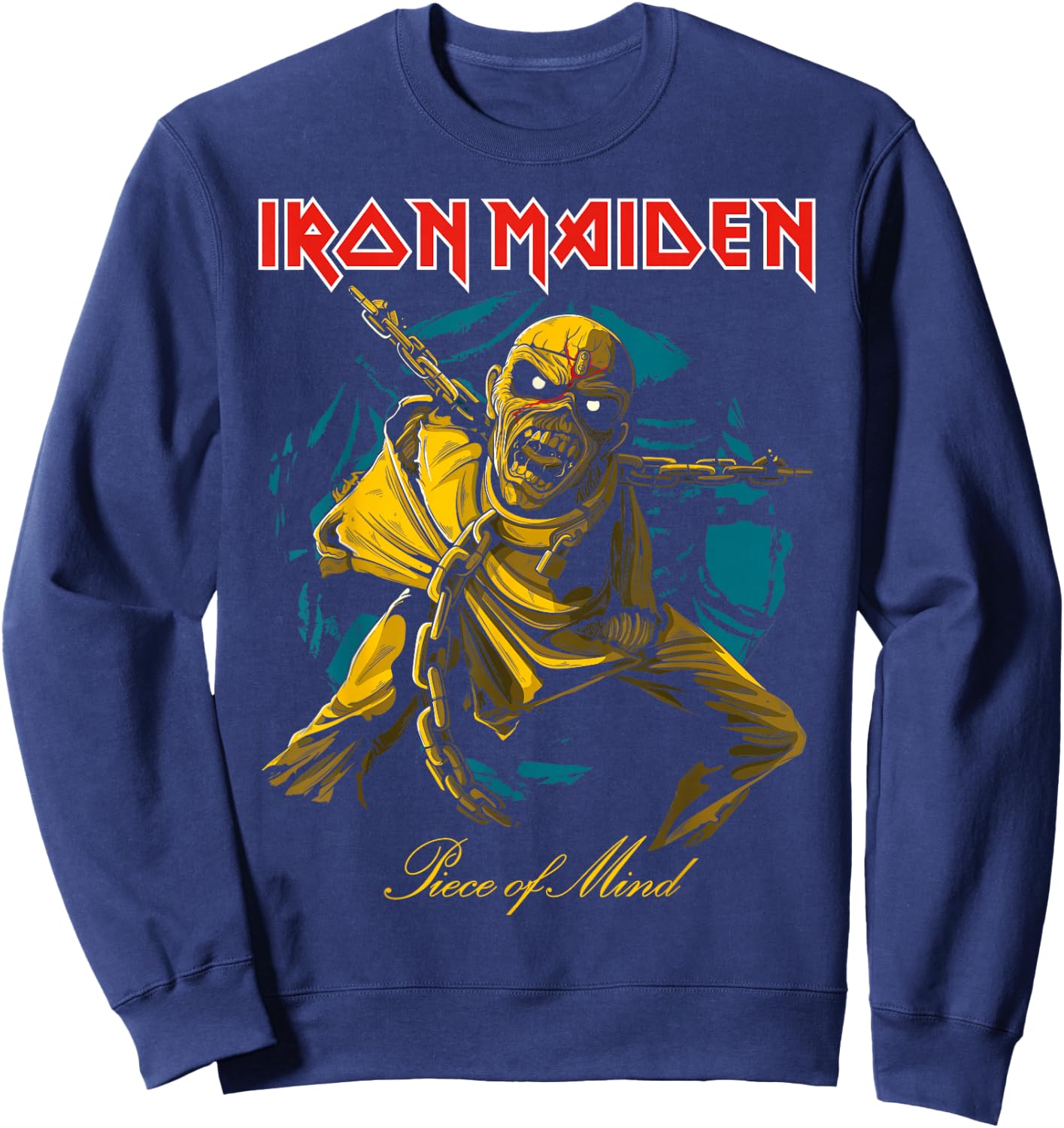 Iron Maiden - POM Gold Eddie Sweatshirt - Sweatshirt | Navy